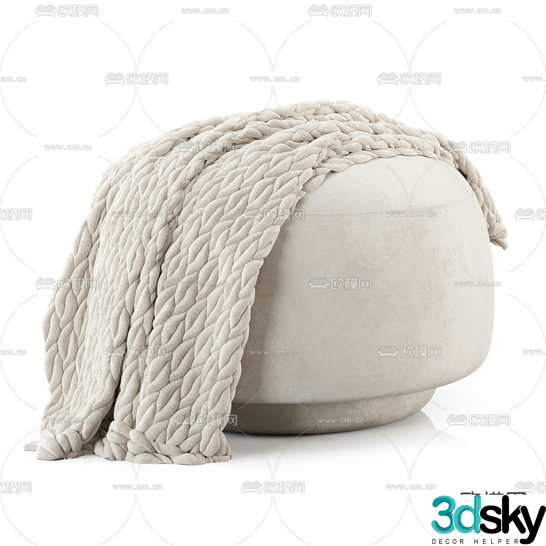 julep ottoman stool sofa stool round stool 3d model