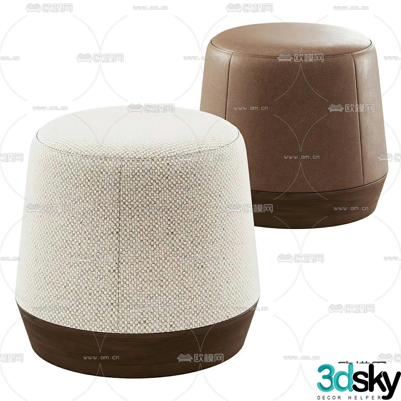 Barbara sofa stool 3d model
