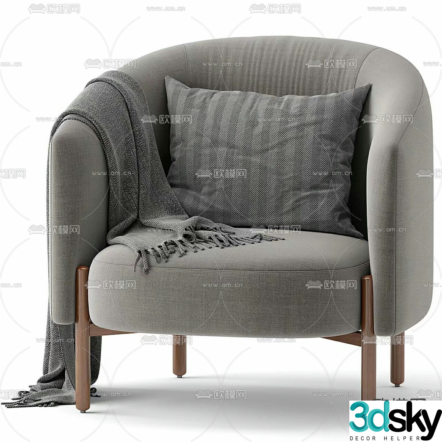 Westelm chair lounge chair 3d model
