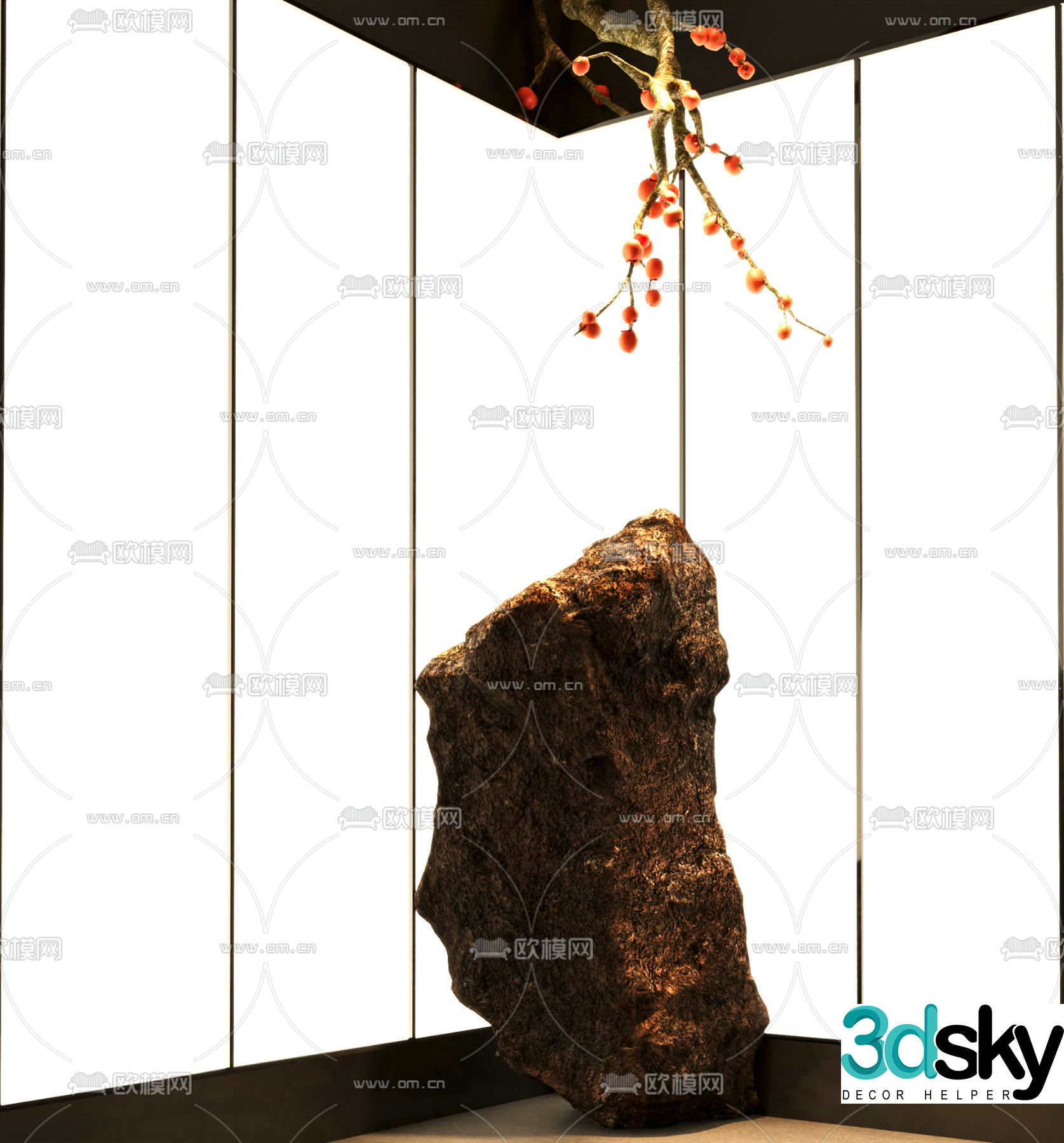 Taishan stone landscape decoration 3d model