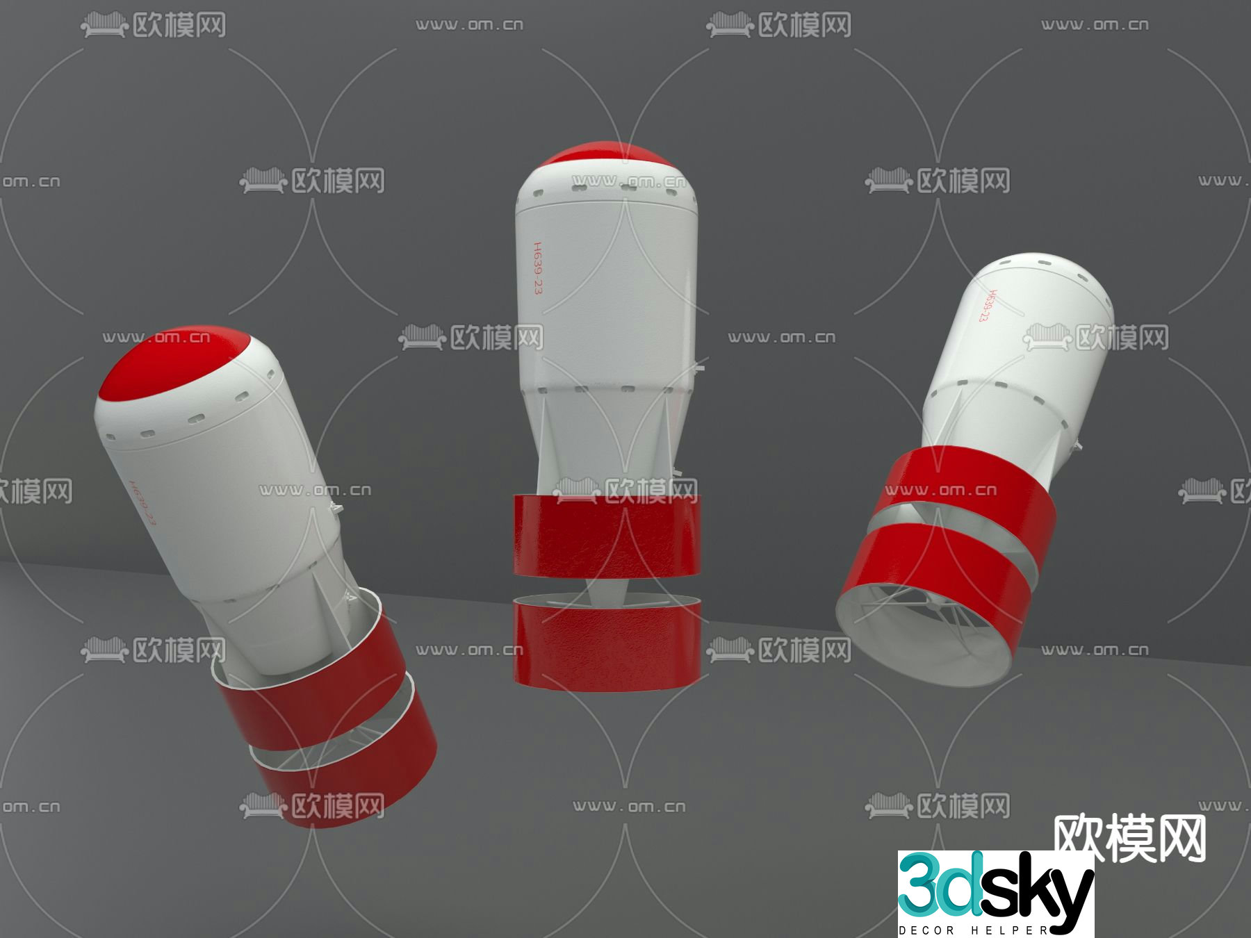 bomb hydrogen bomb 3d model