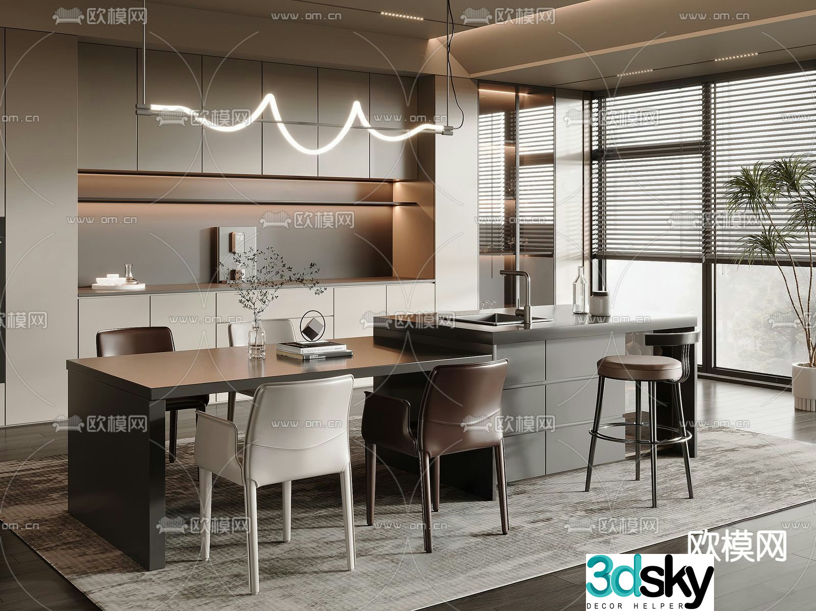 Modern restaurant 3d model