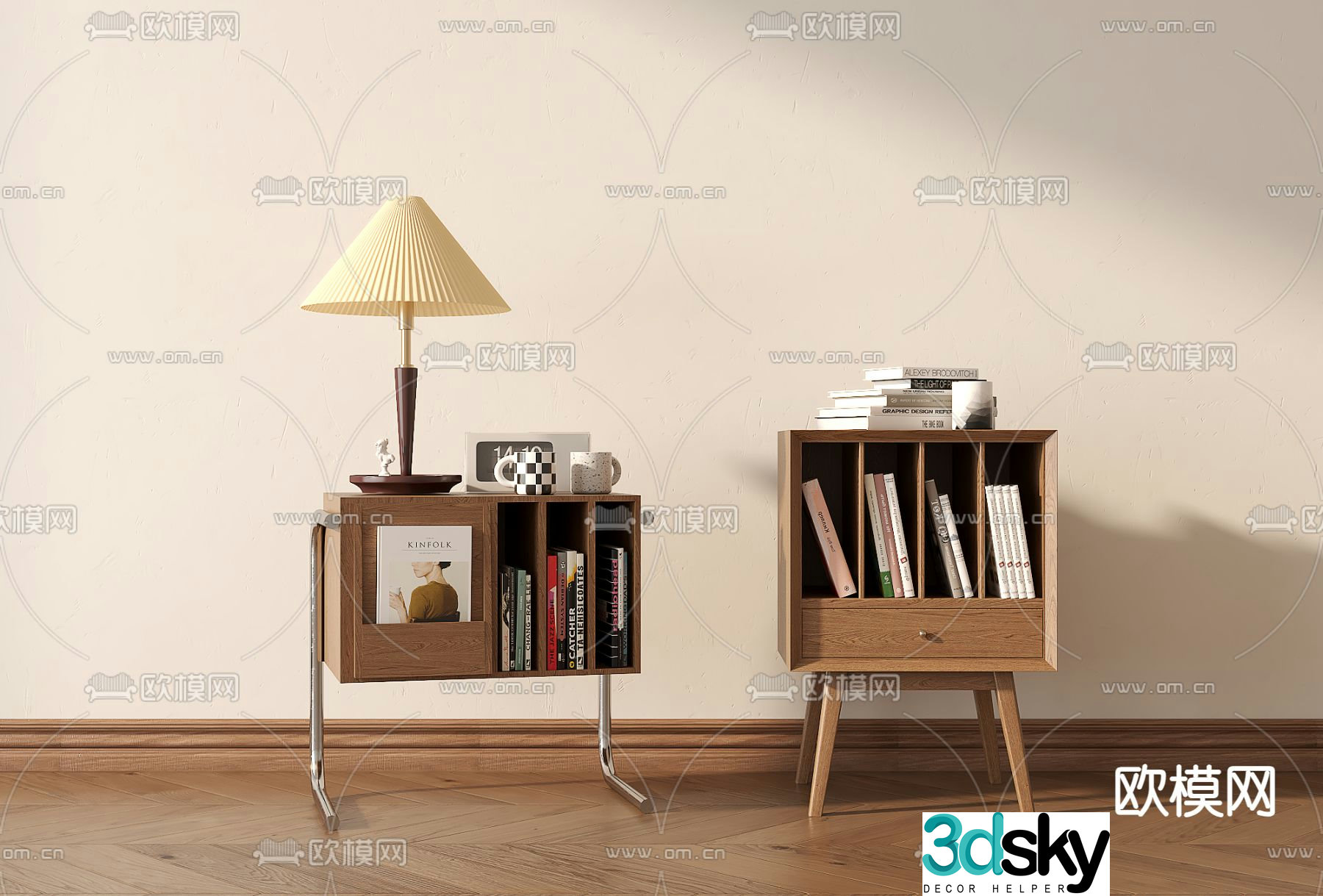 Medieval style bedside table 3d model