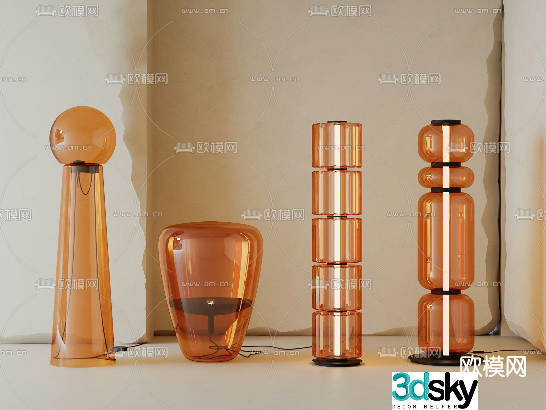 Acrylic floor lamp 3d model