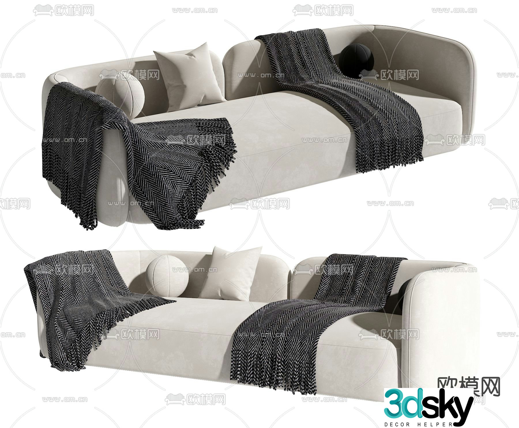 Bodrum loveseat 3d model