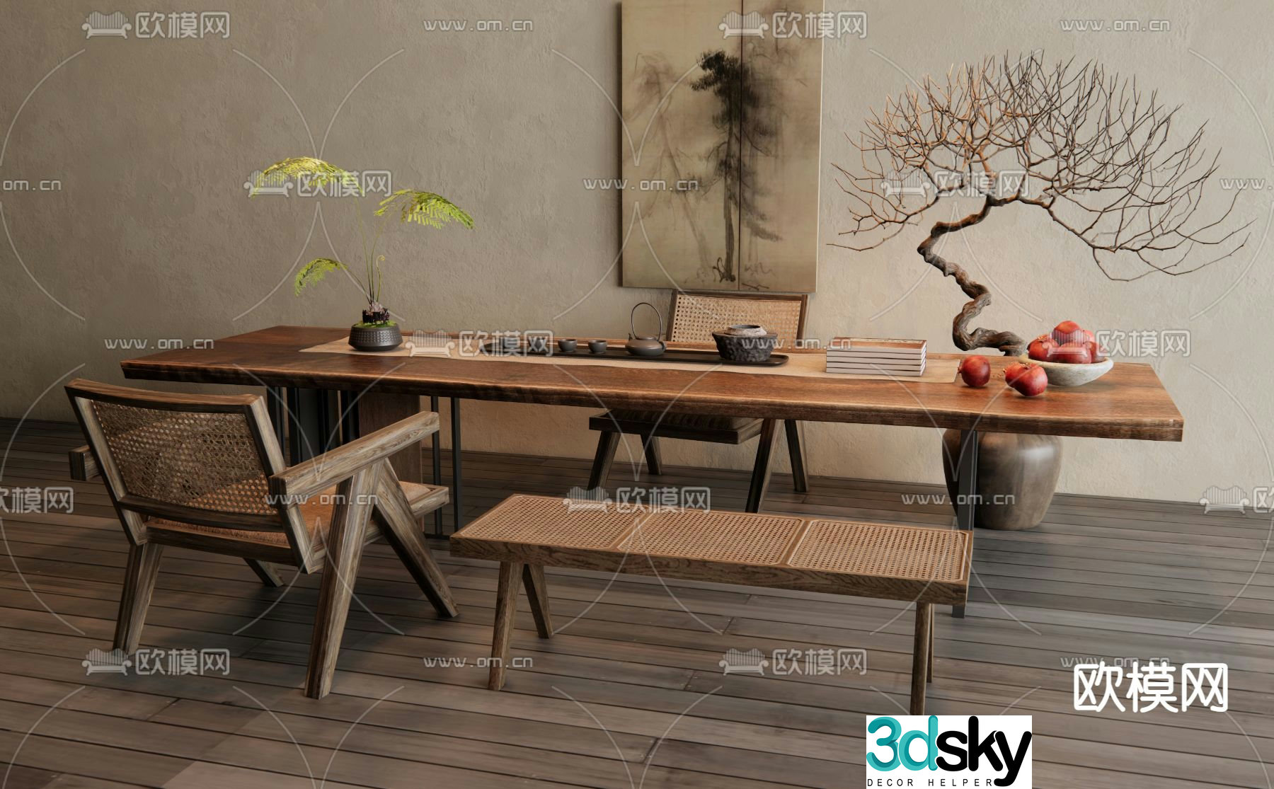 Medieval style tea table tea table 3d model