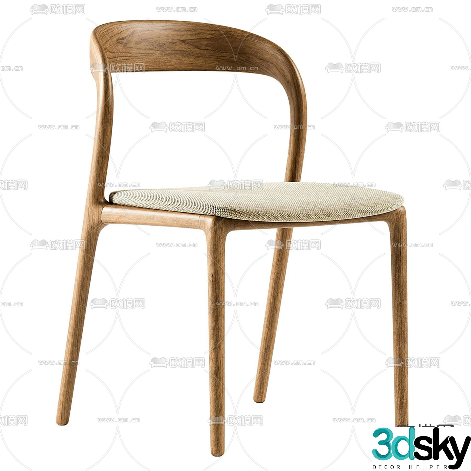 NEVA chair wooden chair dining chair 3d model