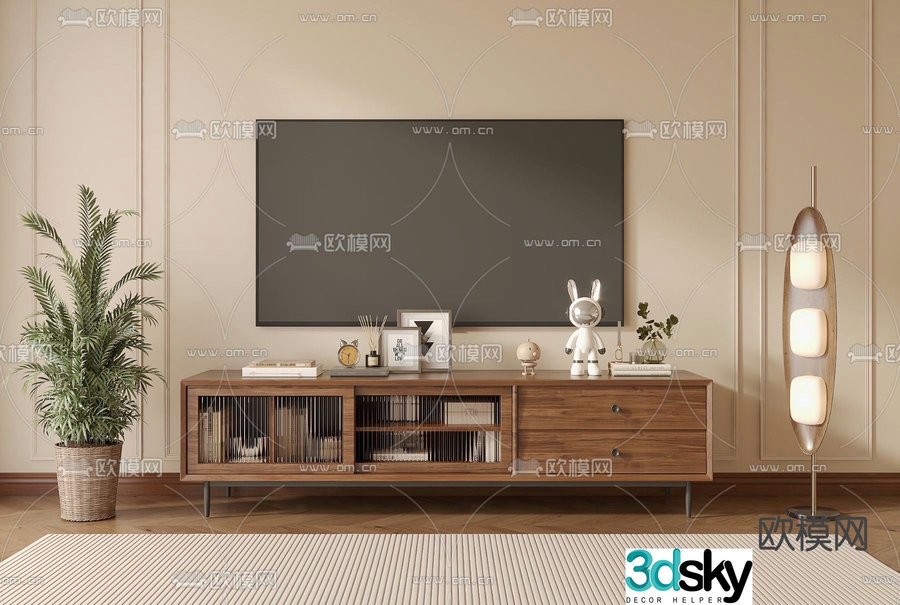 Middle-aged TV cabinet 3D model
