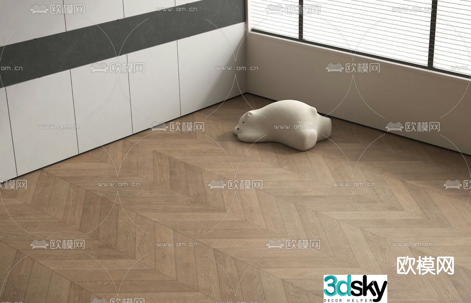 Misseam wooden flooring Anticorrosion wooden flooring 3d model
