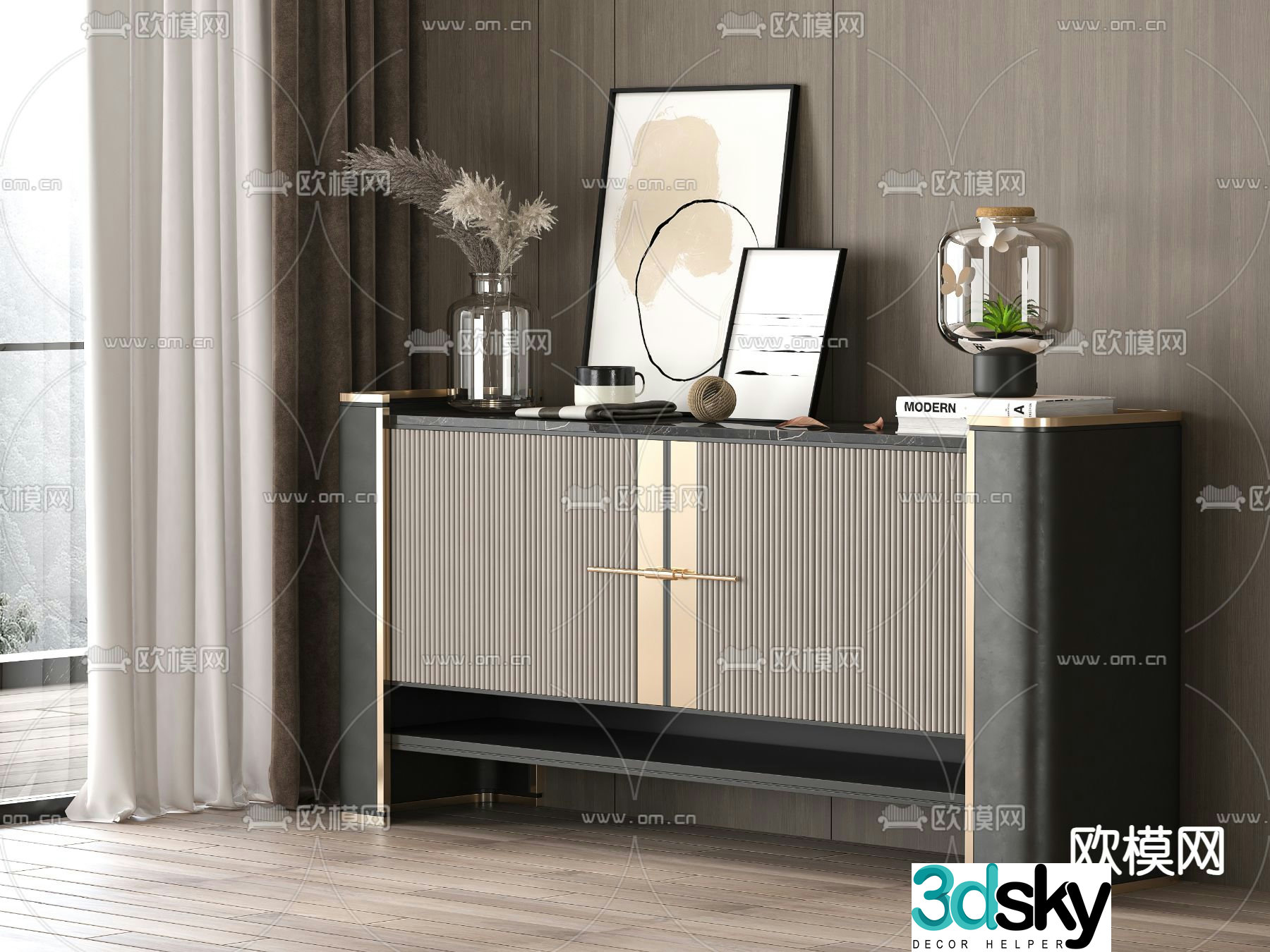Modern entryway cabinet 3d model
