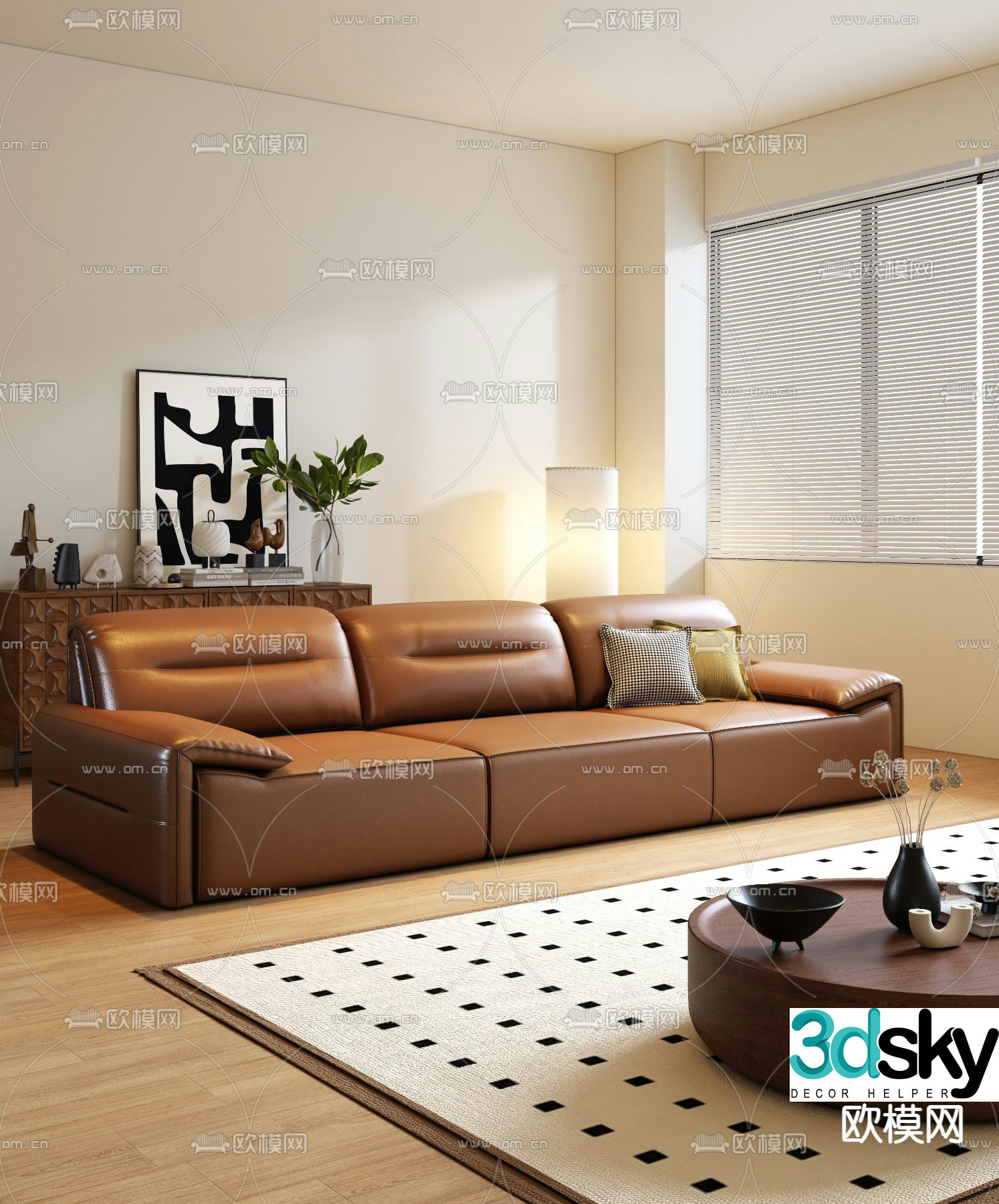 Medieval style sofa three person sofa 3d model