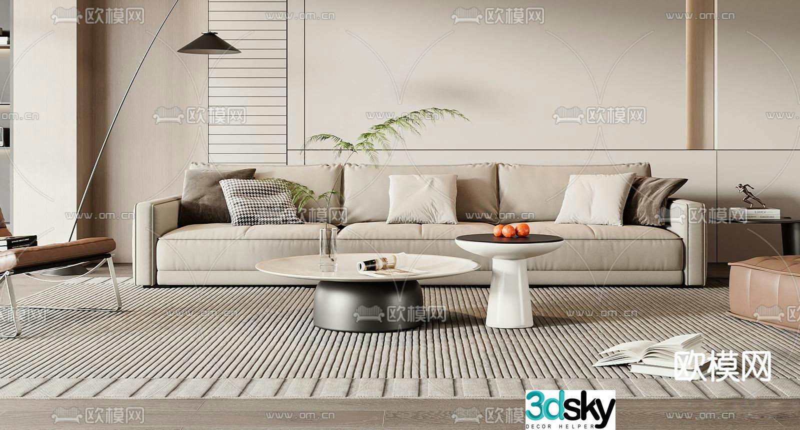 Modern sofa set 3d model