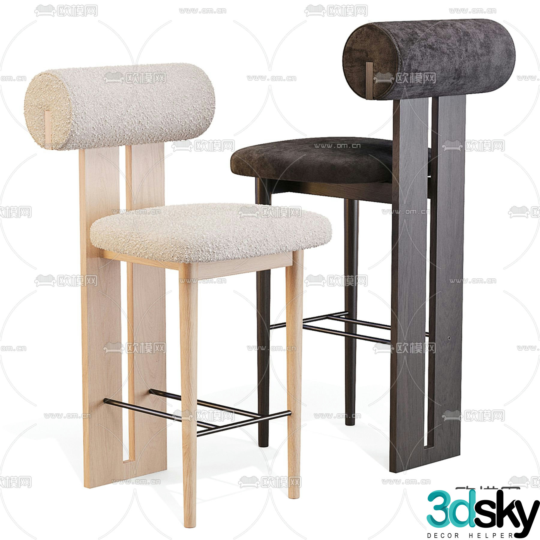 Hippo bar stool bar stool 3d model