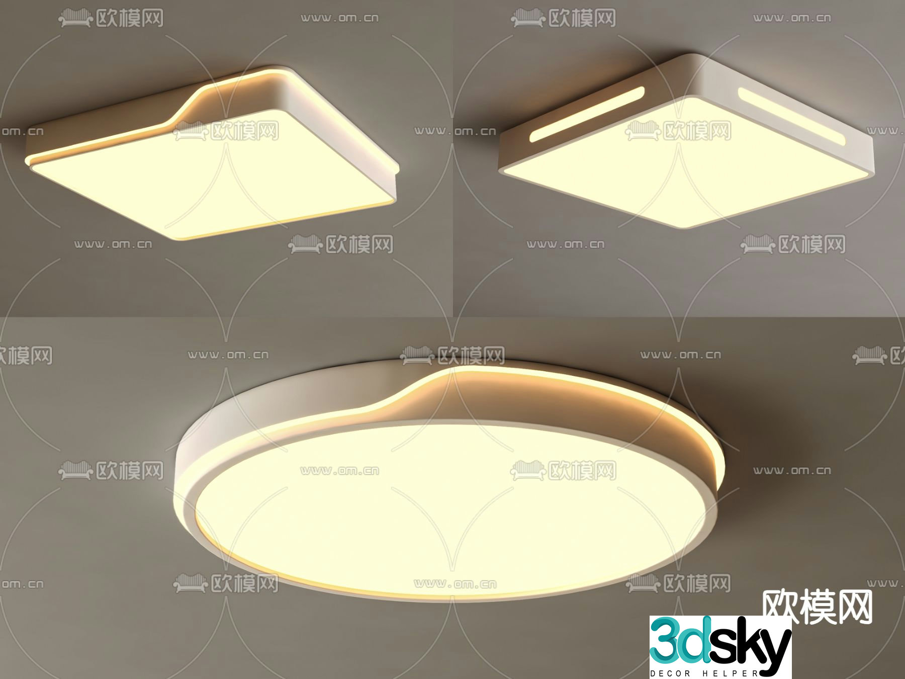 Simple ceiling lamp 3d model