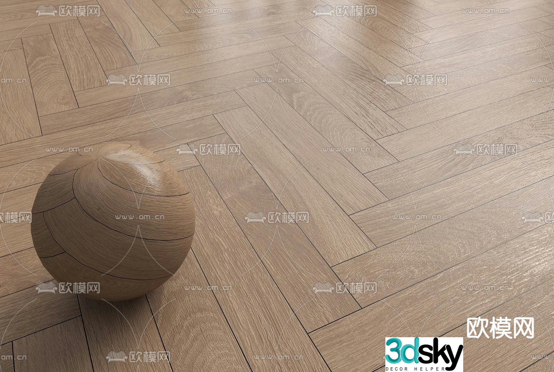 Wooden floor Fish bone floor 3d model
