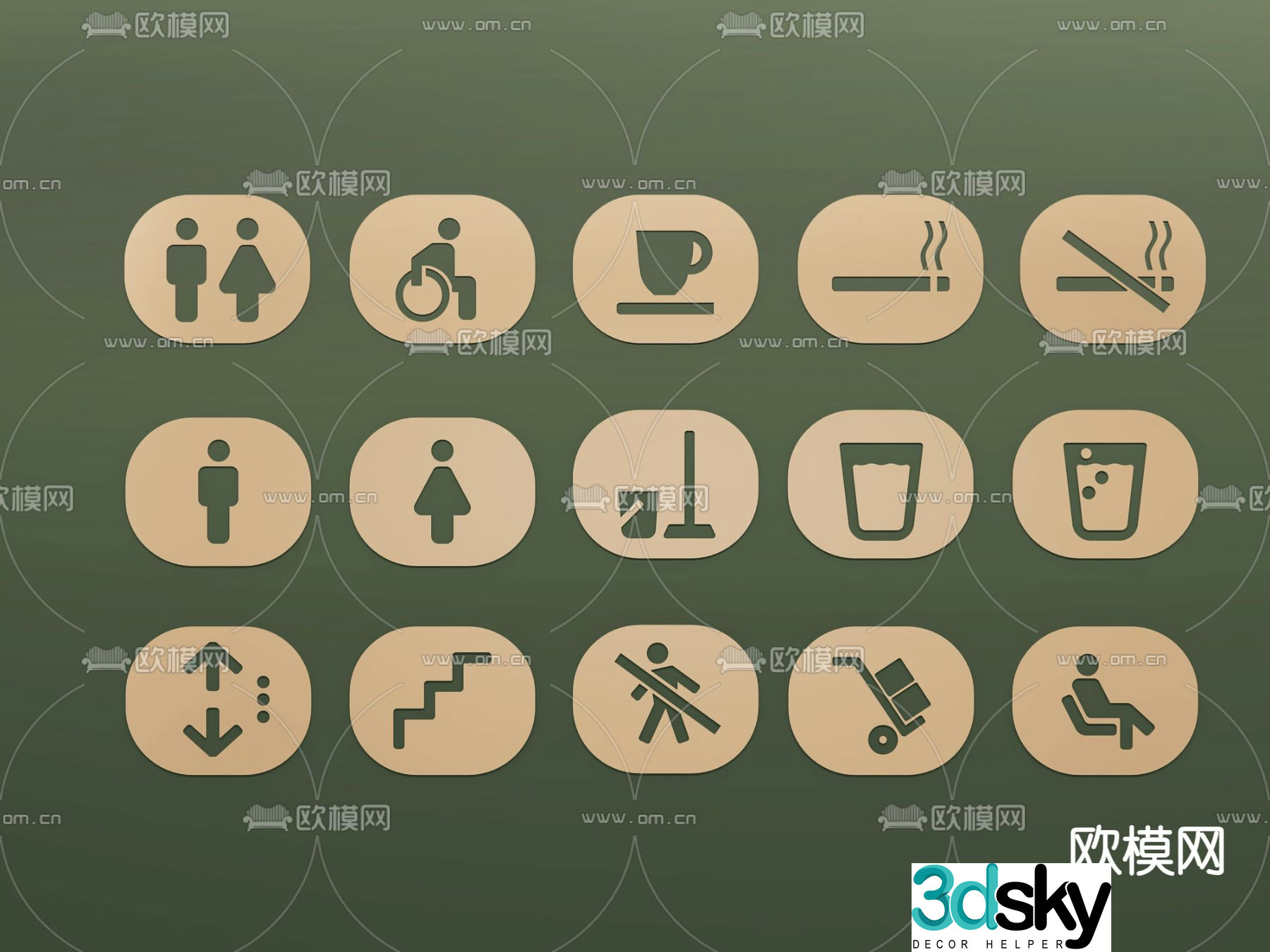 Modern signage 3d model