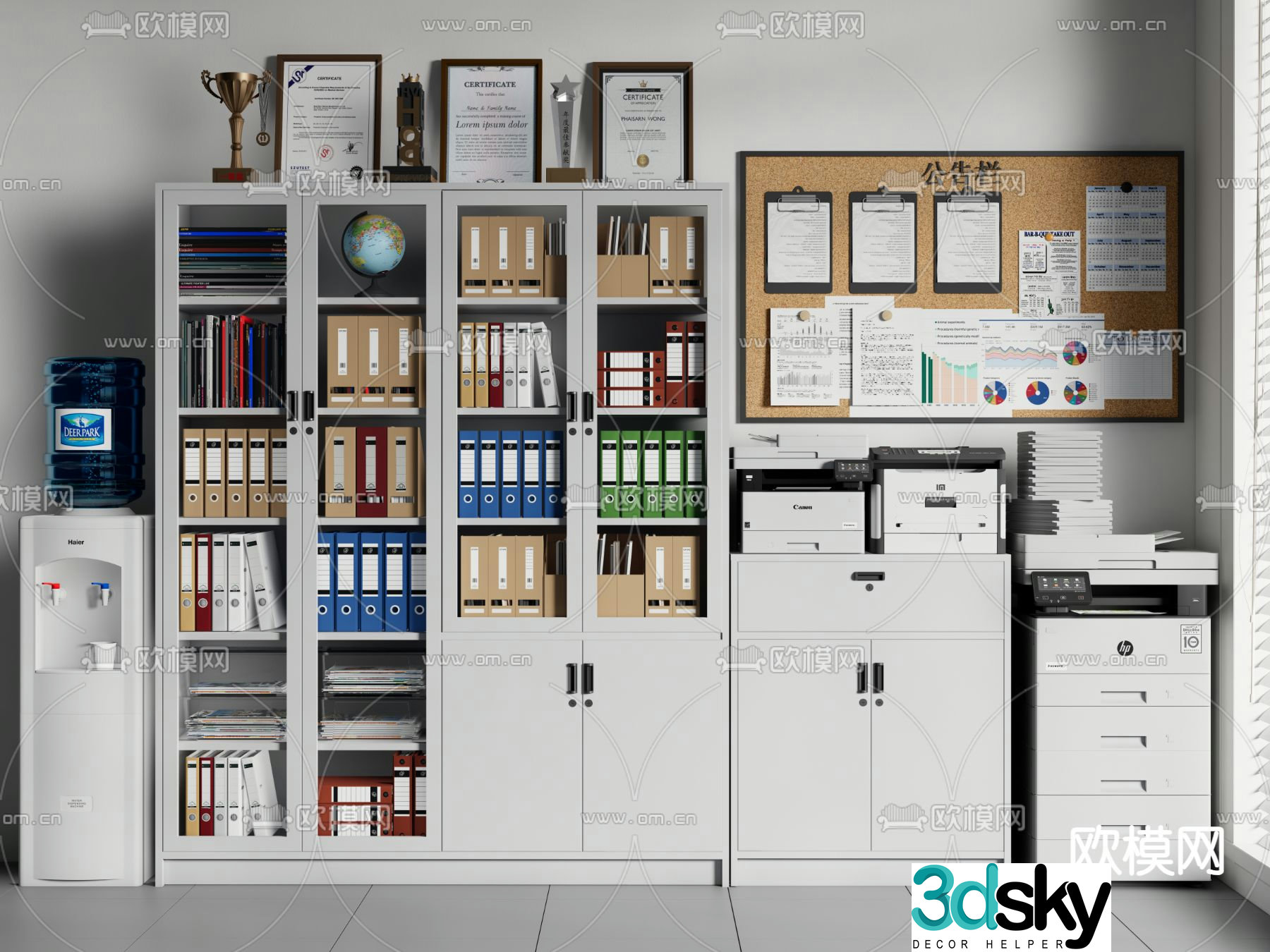 Modern filing cabinet filing cabinet information cabinet 3d model