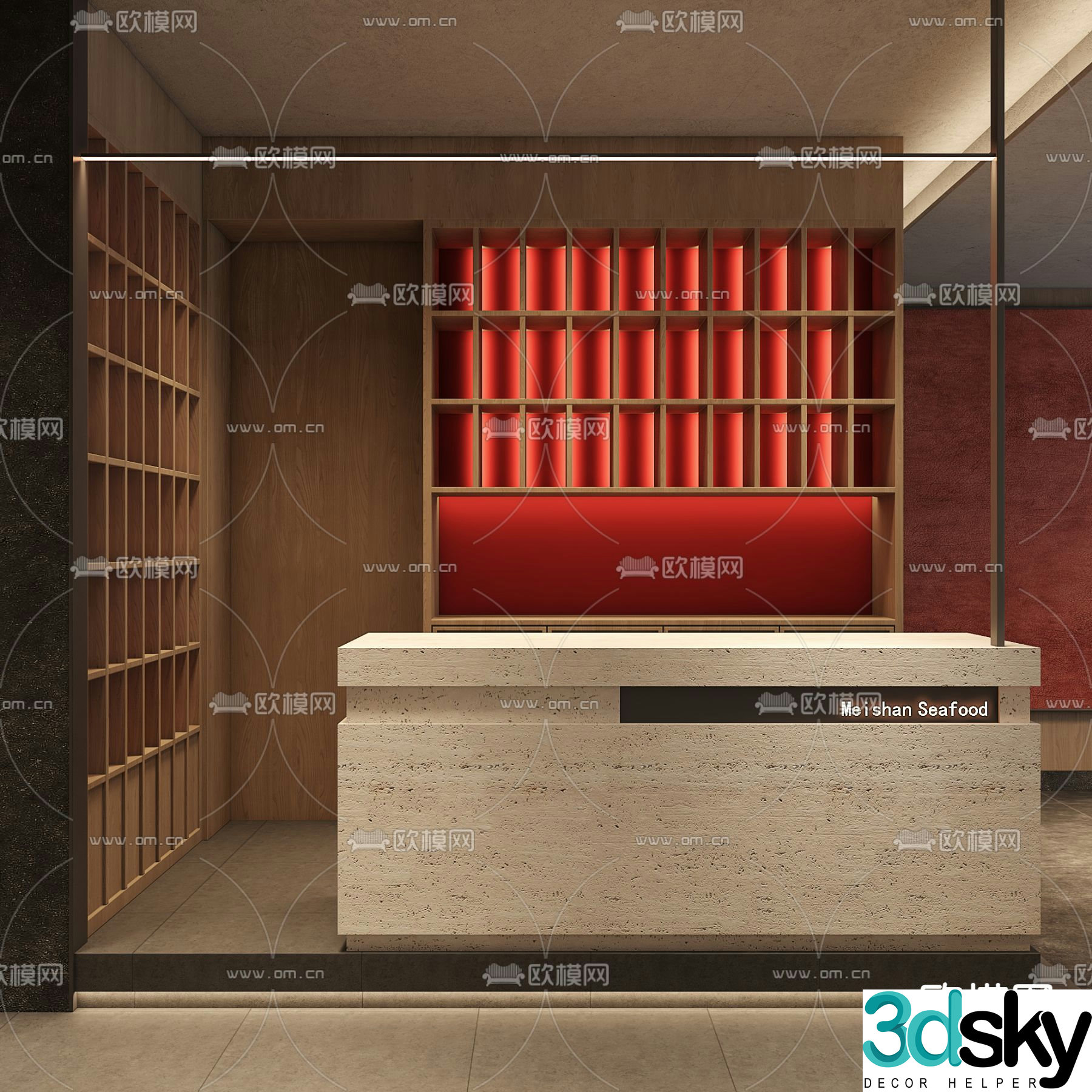Reception desk service desk cashier 3d model