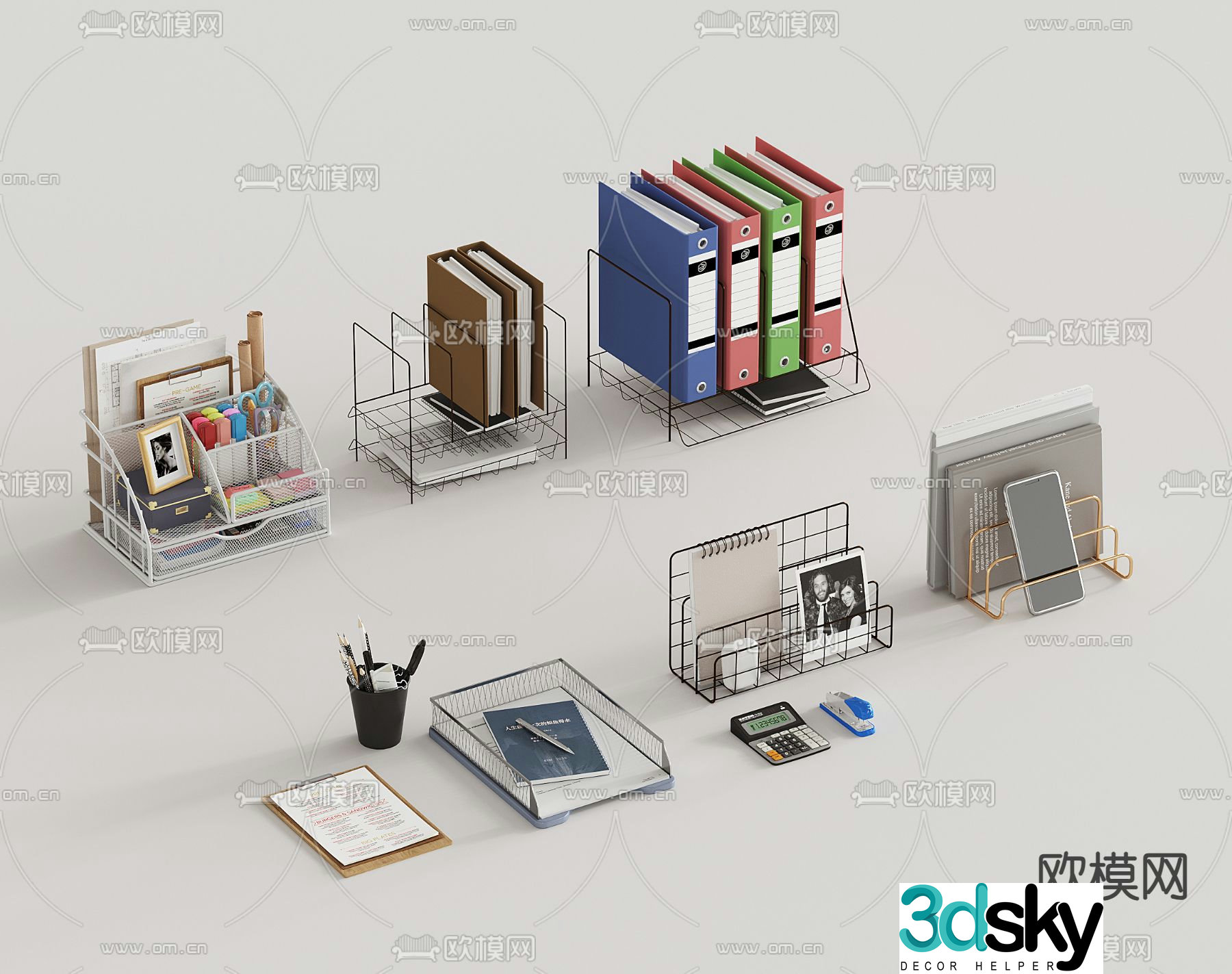 Office supplies folder folder 3d model