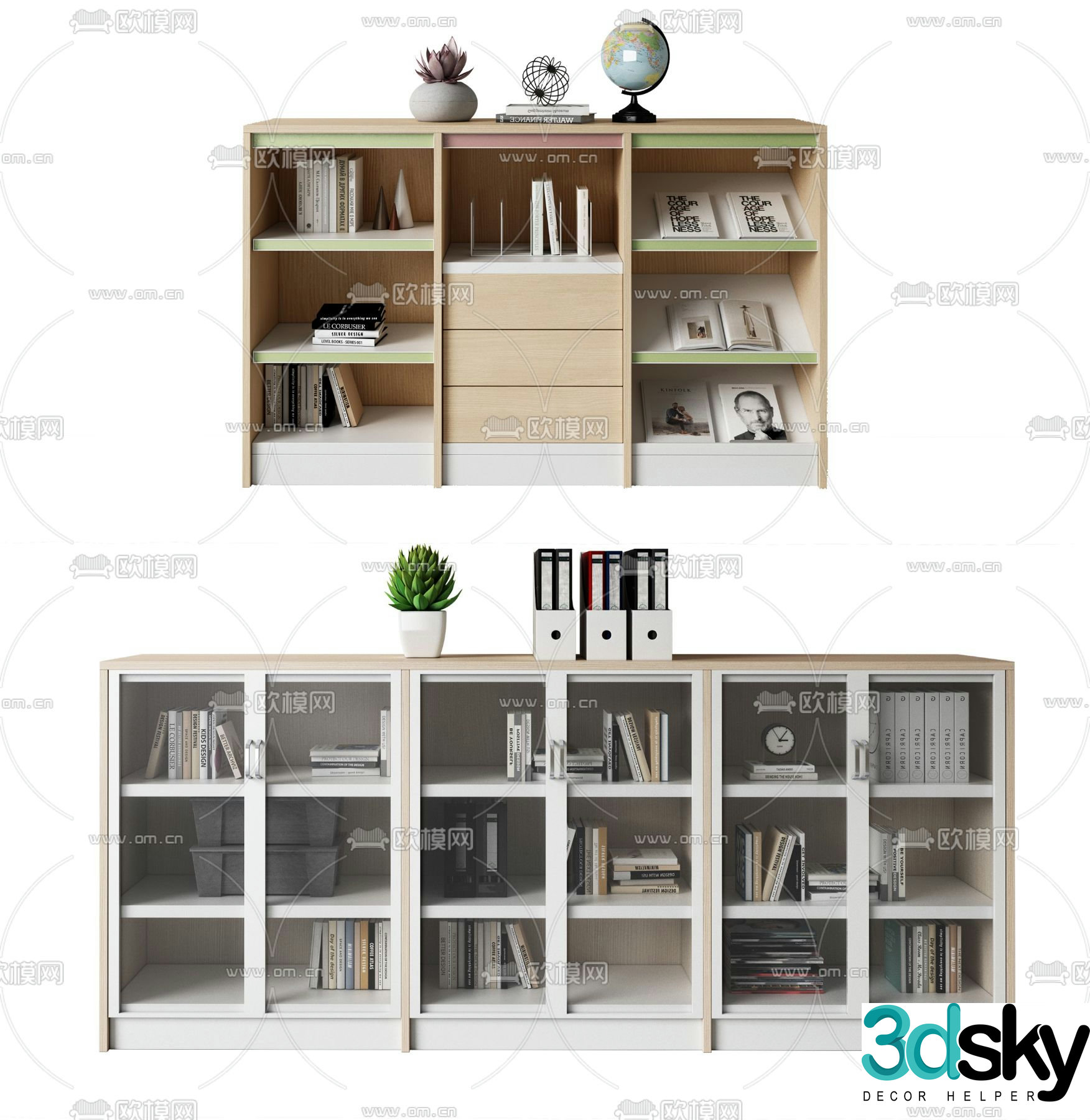 Modern office cabinet file cabinet 3d model