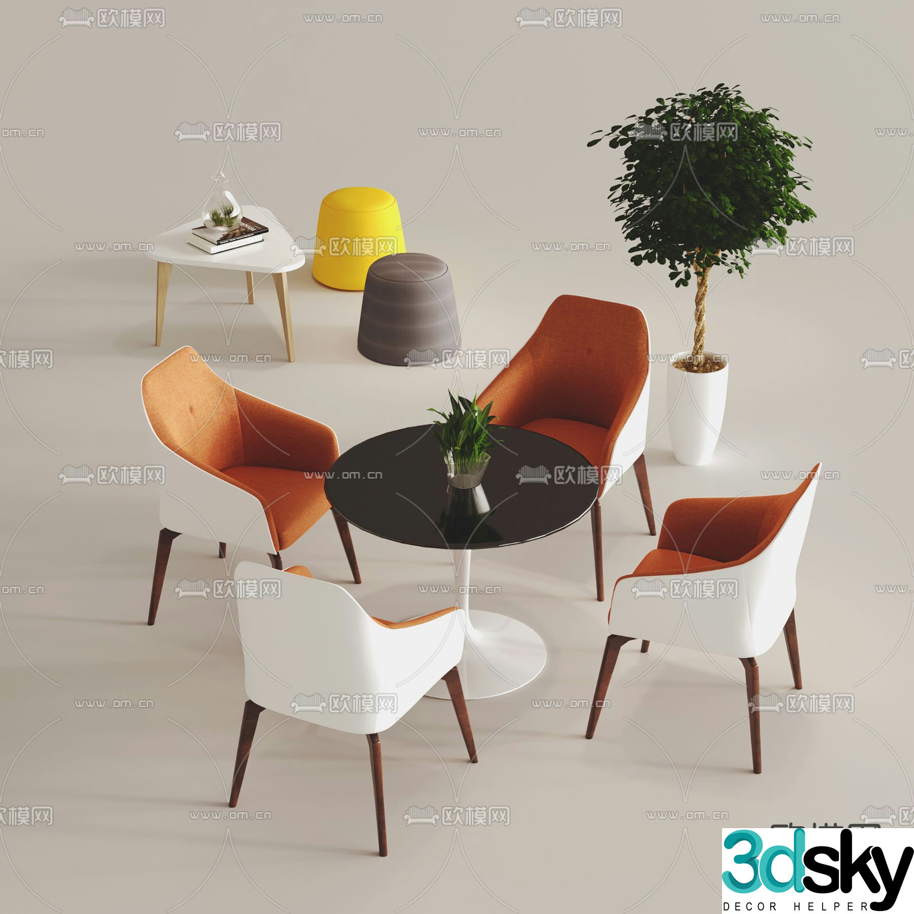 Leisure tables and chairs Negotiation tables and chairs 3d model