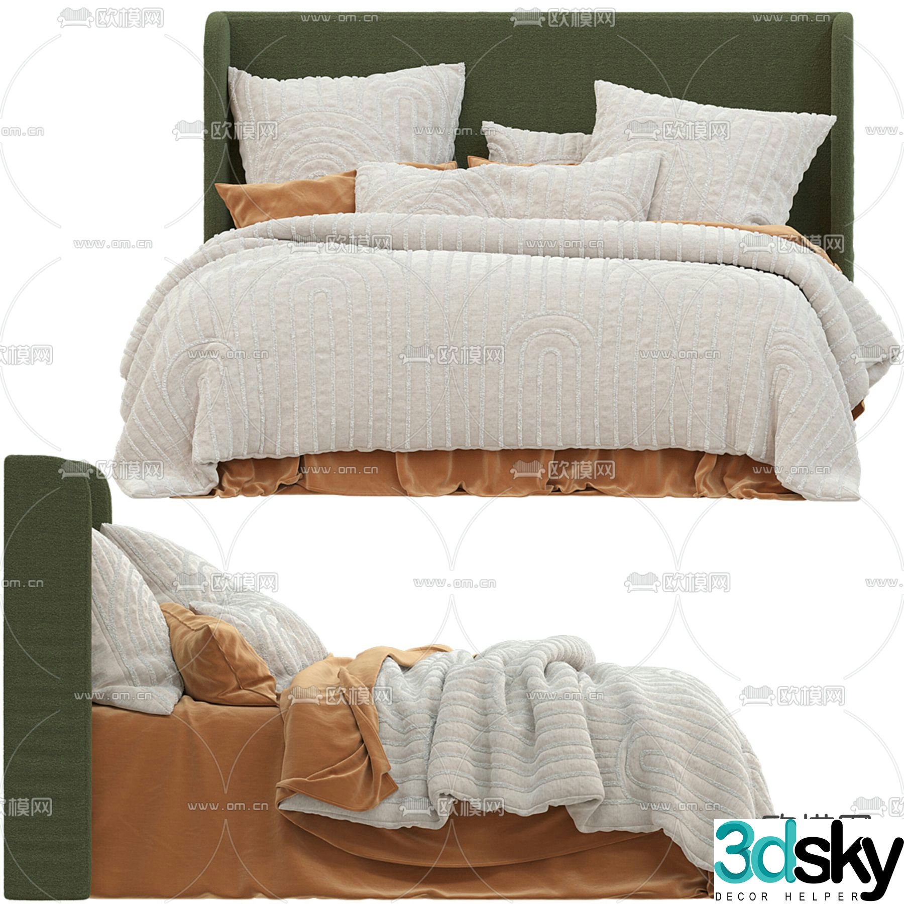 Double bed 3d model