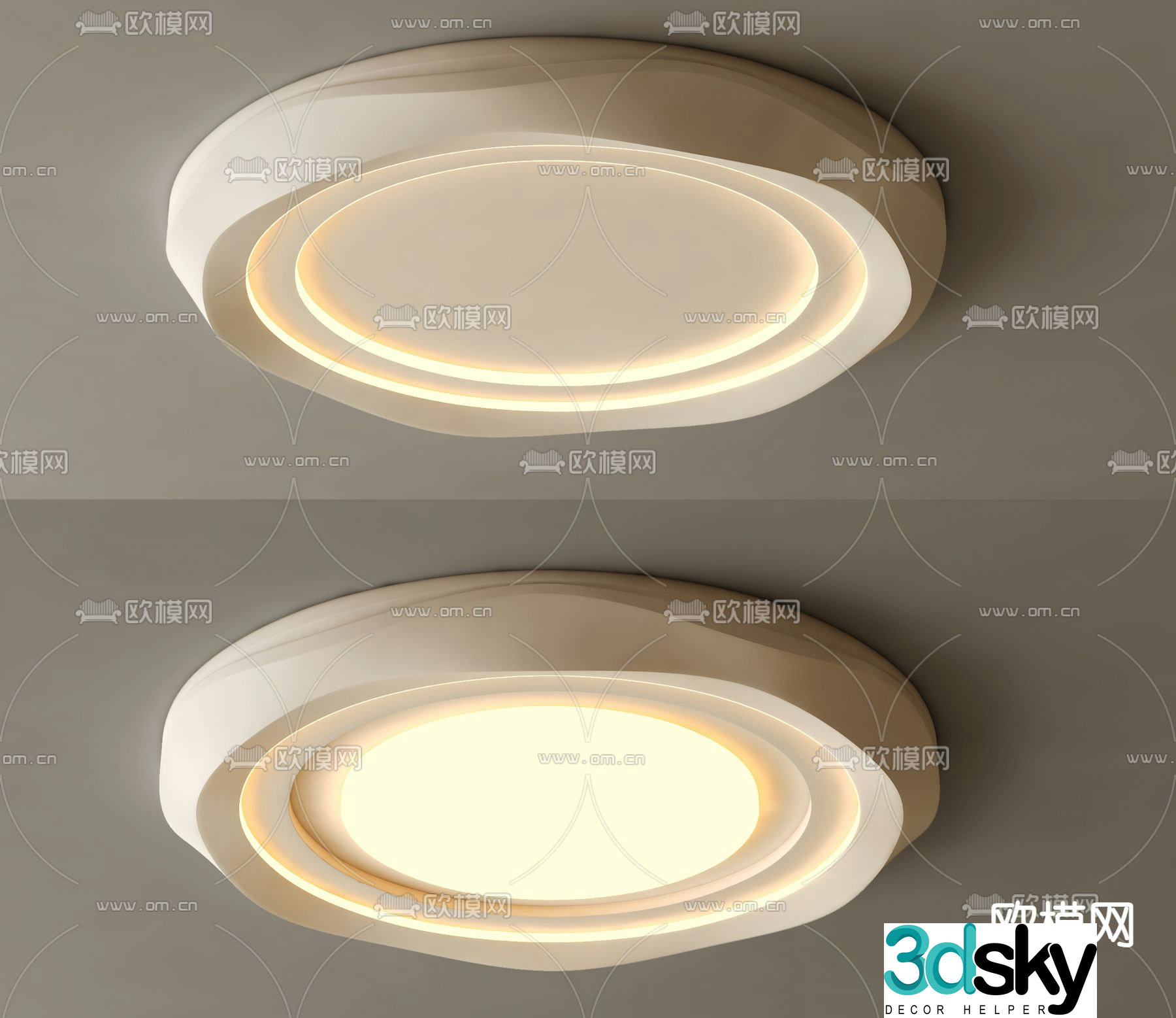 Creamy air ceiling lamp 3d model