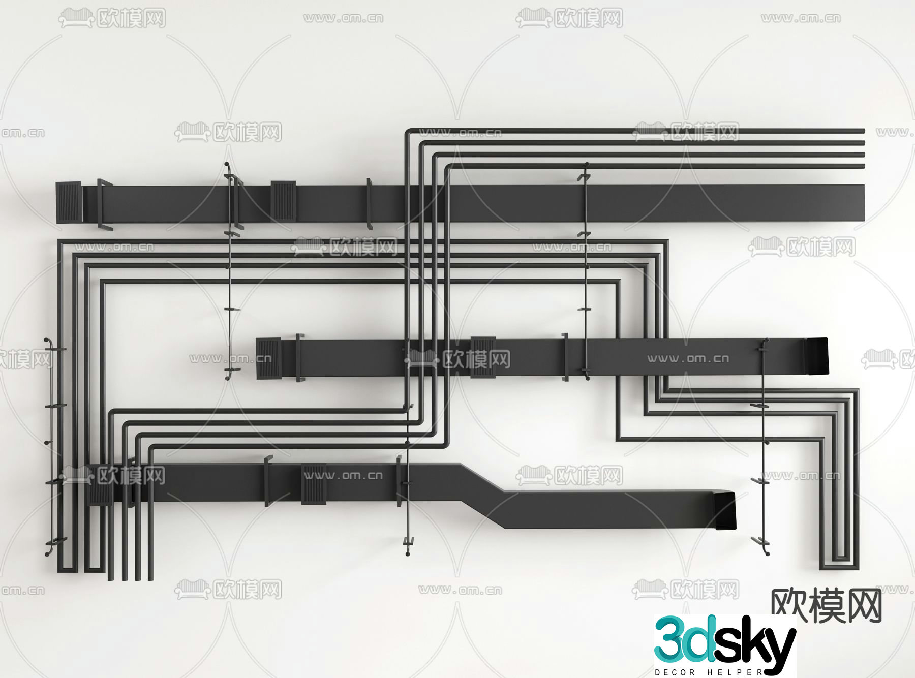Ceiling duct ventilation duct fire duct 3d model