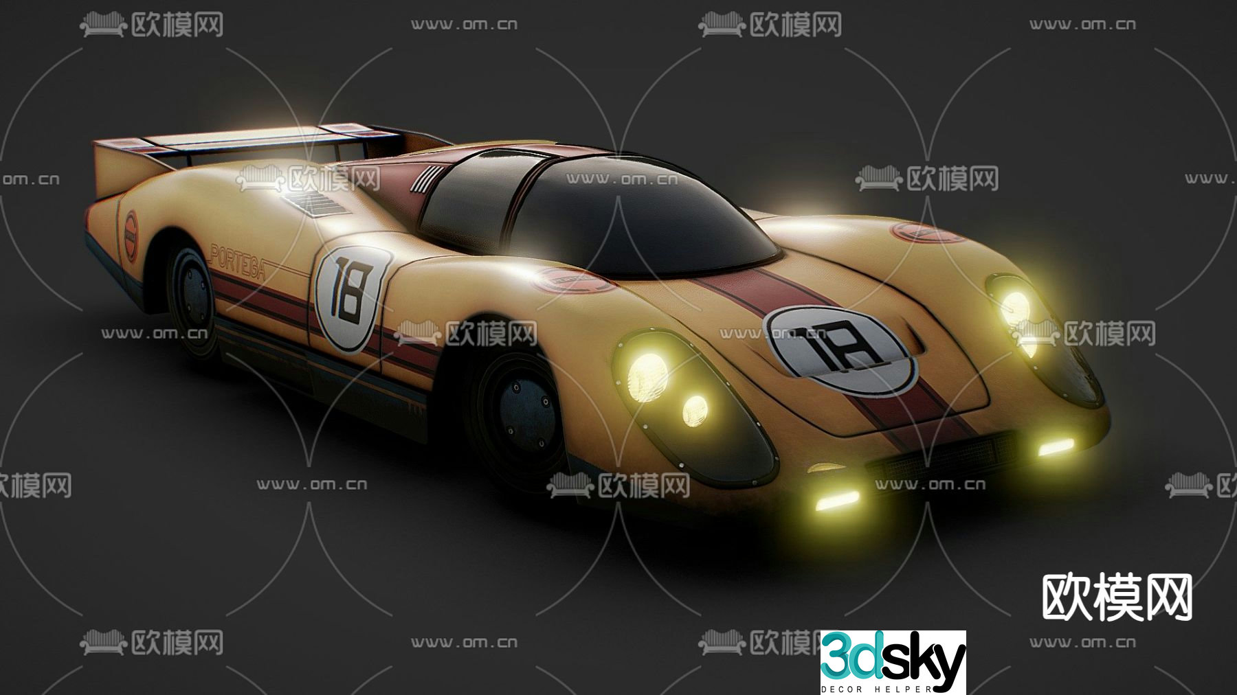 modern racing sports car car 3d model