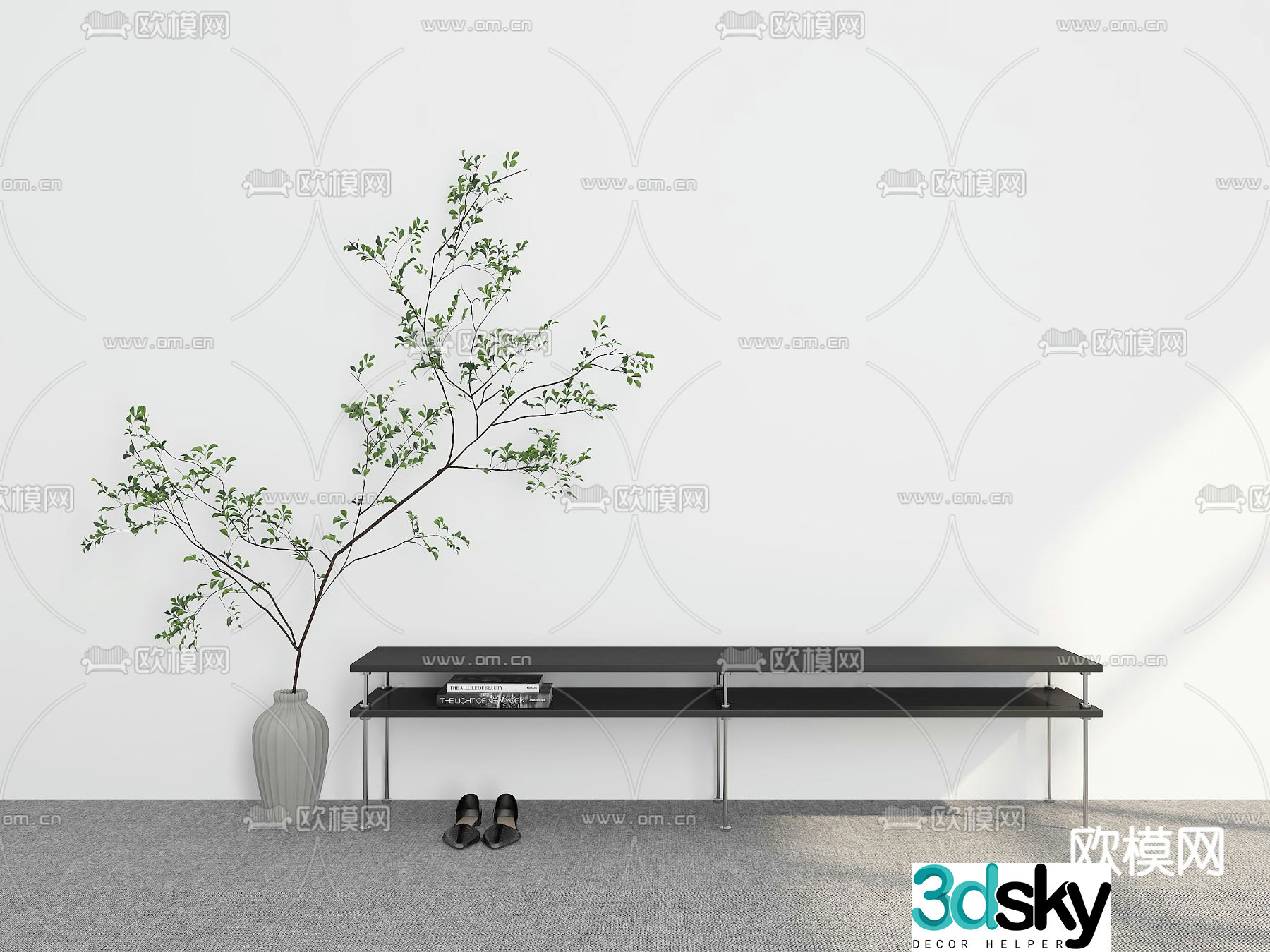 Modern shoe changing stool entrance stool bench 3d model