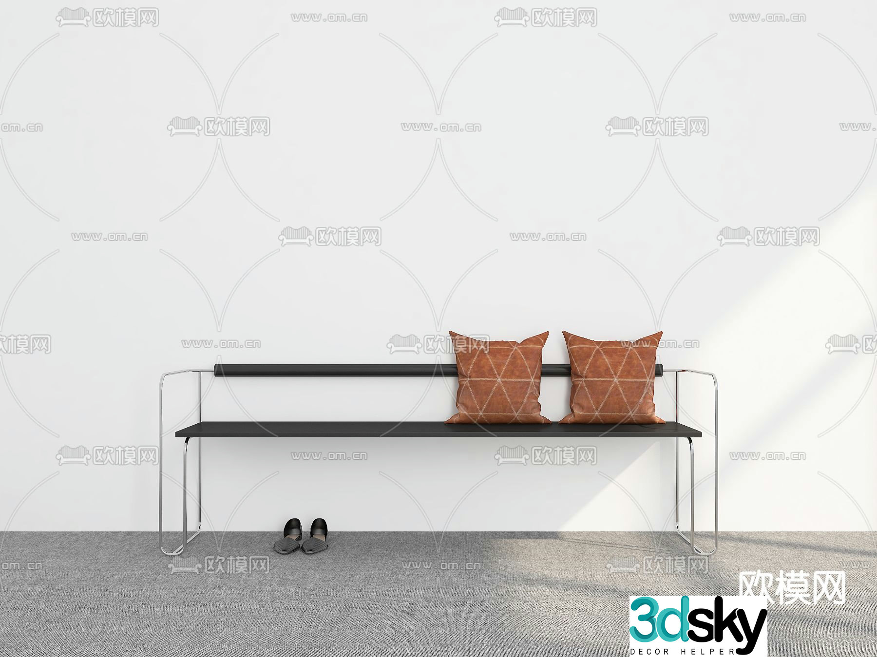 Shoe changing stool bench tail stool 3d model