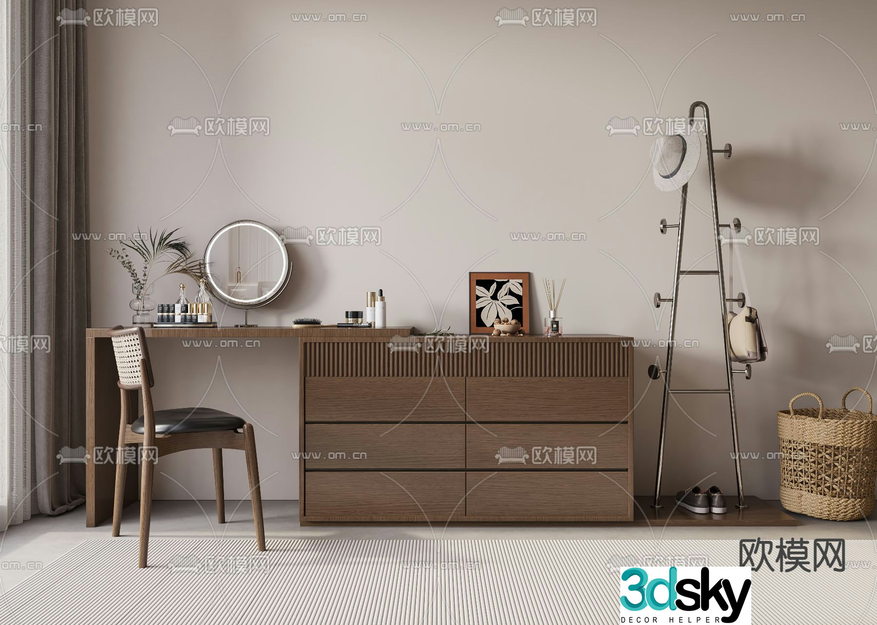 Medieval style dressing table 3D model
