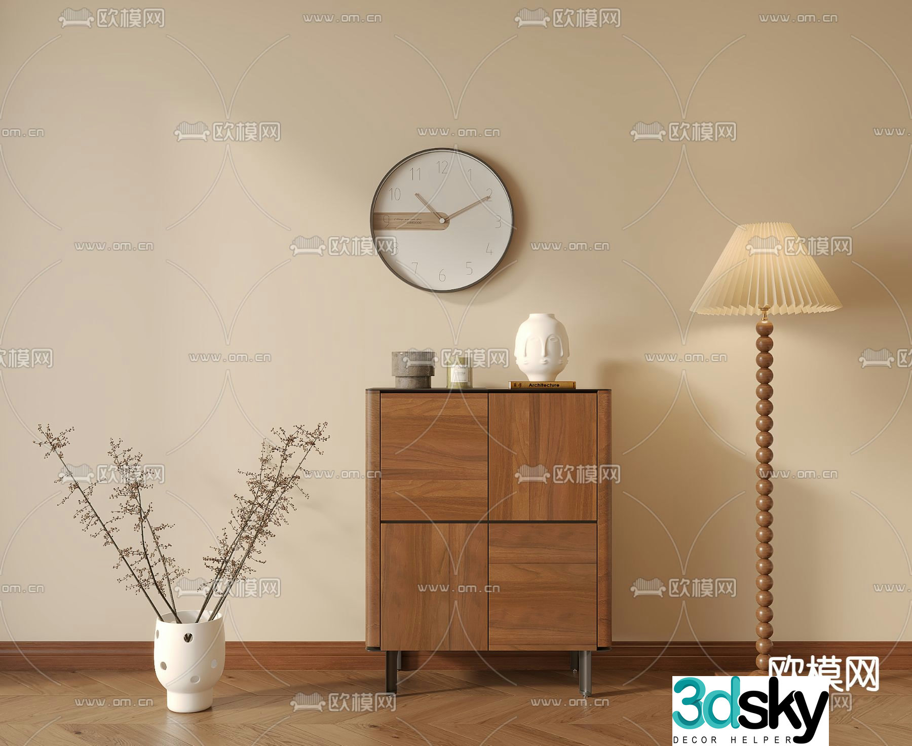 Medieval style entrance cabinet 3D model