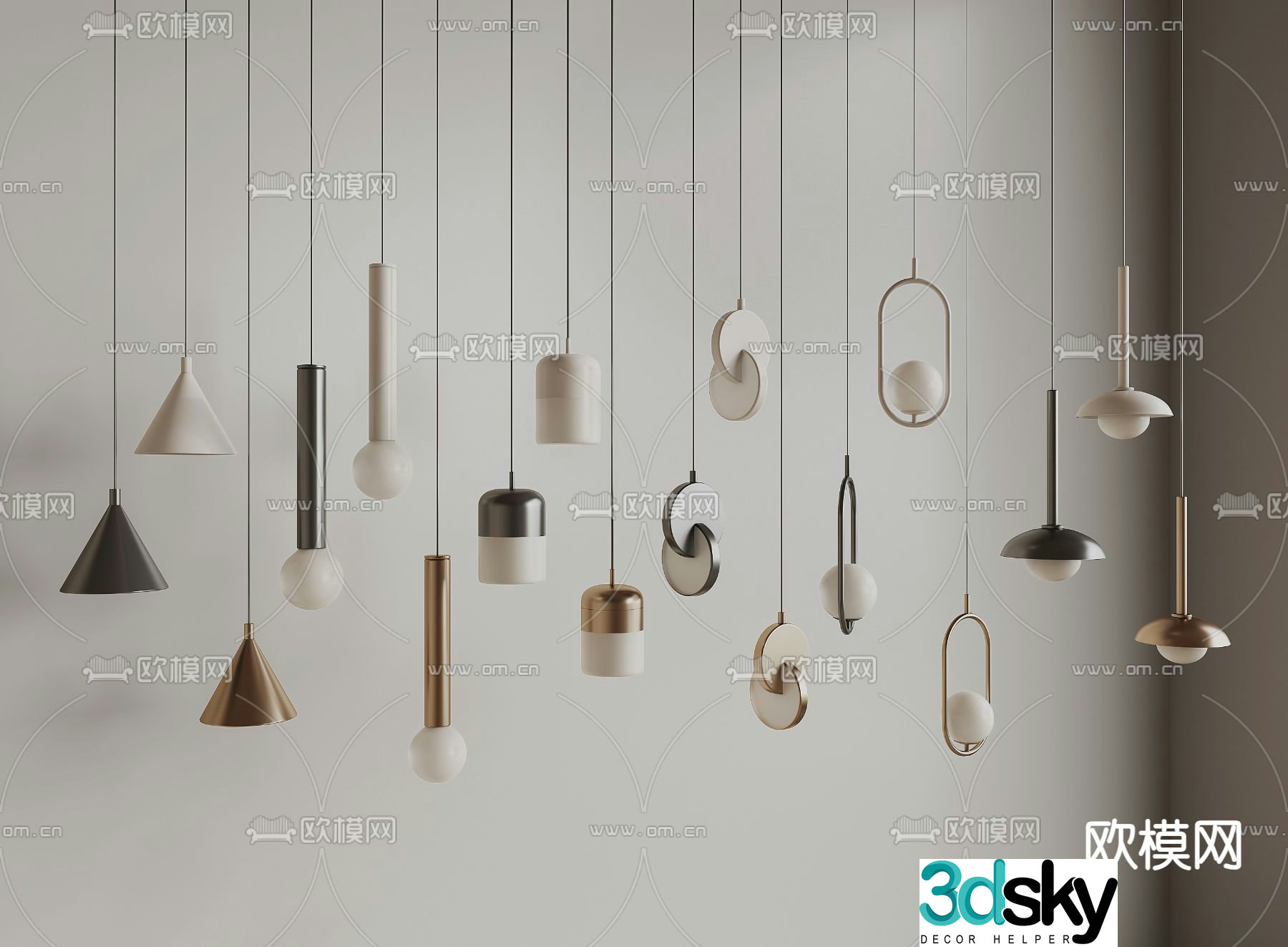 Modern art chandelier 3d model