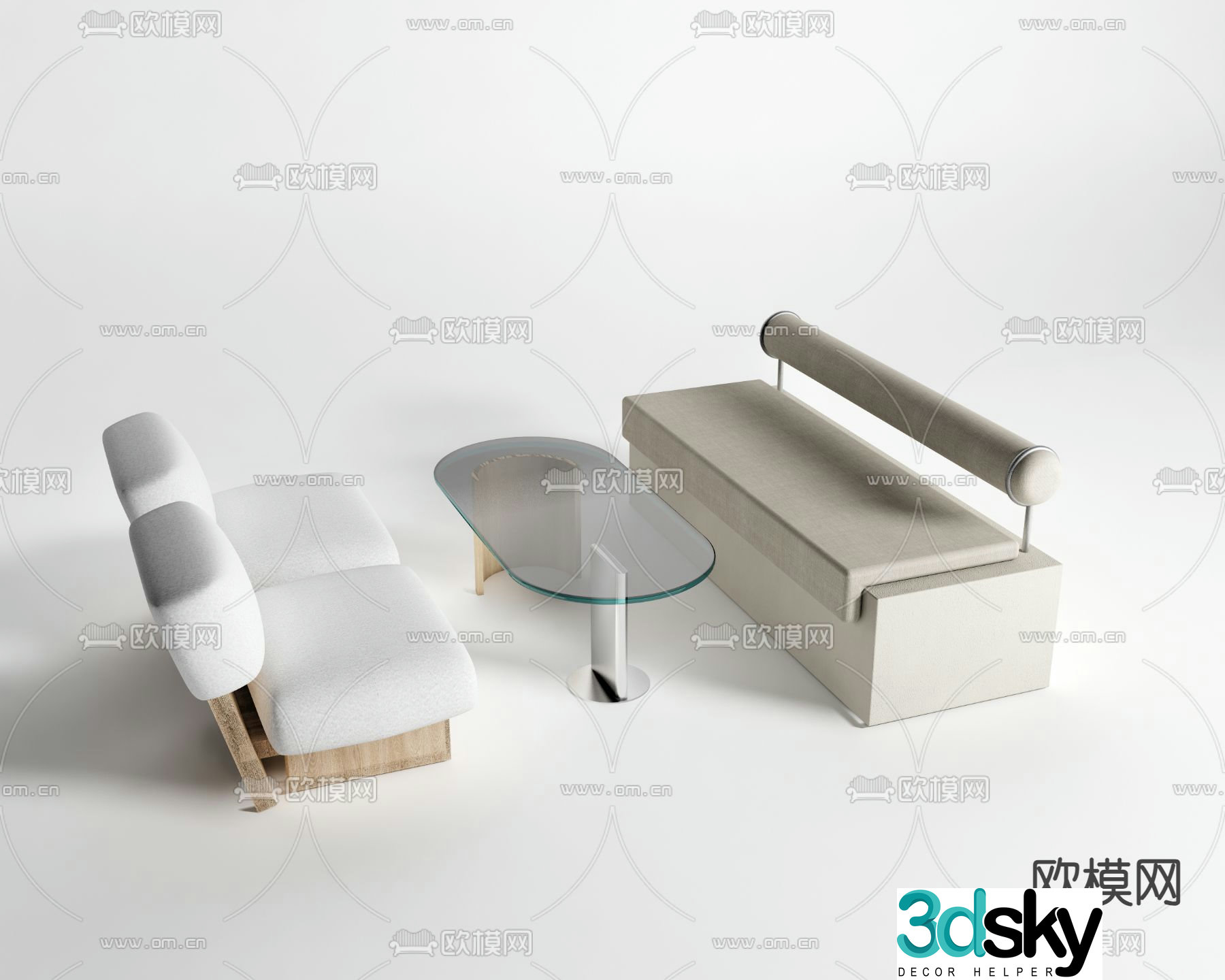 3d model of booth sofa
