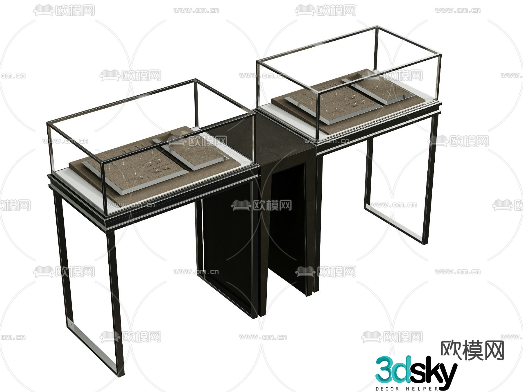 Modern jewelry cabinet display cabinet 3d model