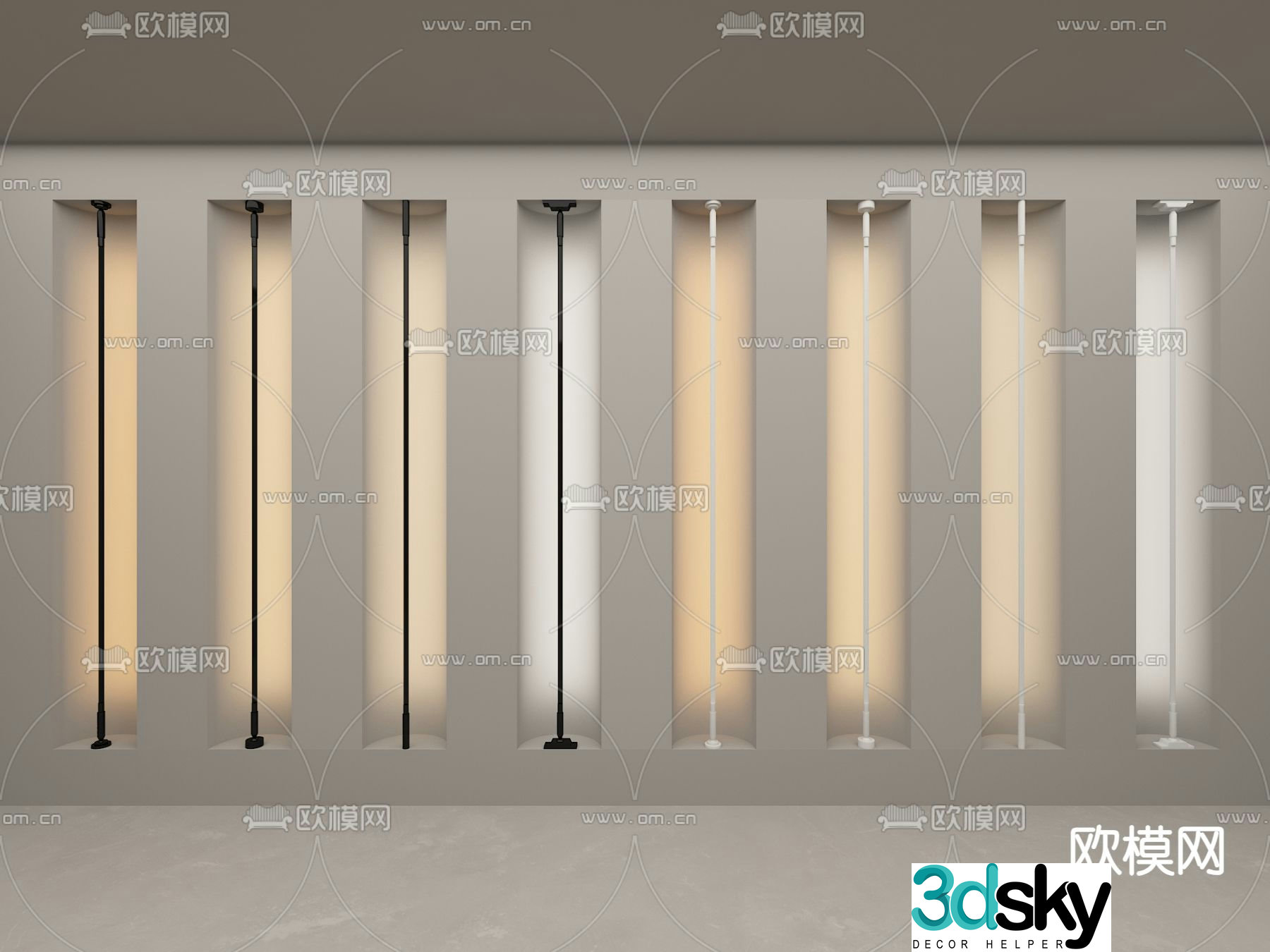 Skylight Steel belt light Linear light 3d model