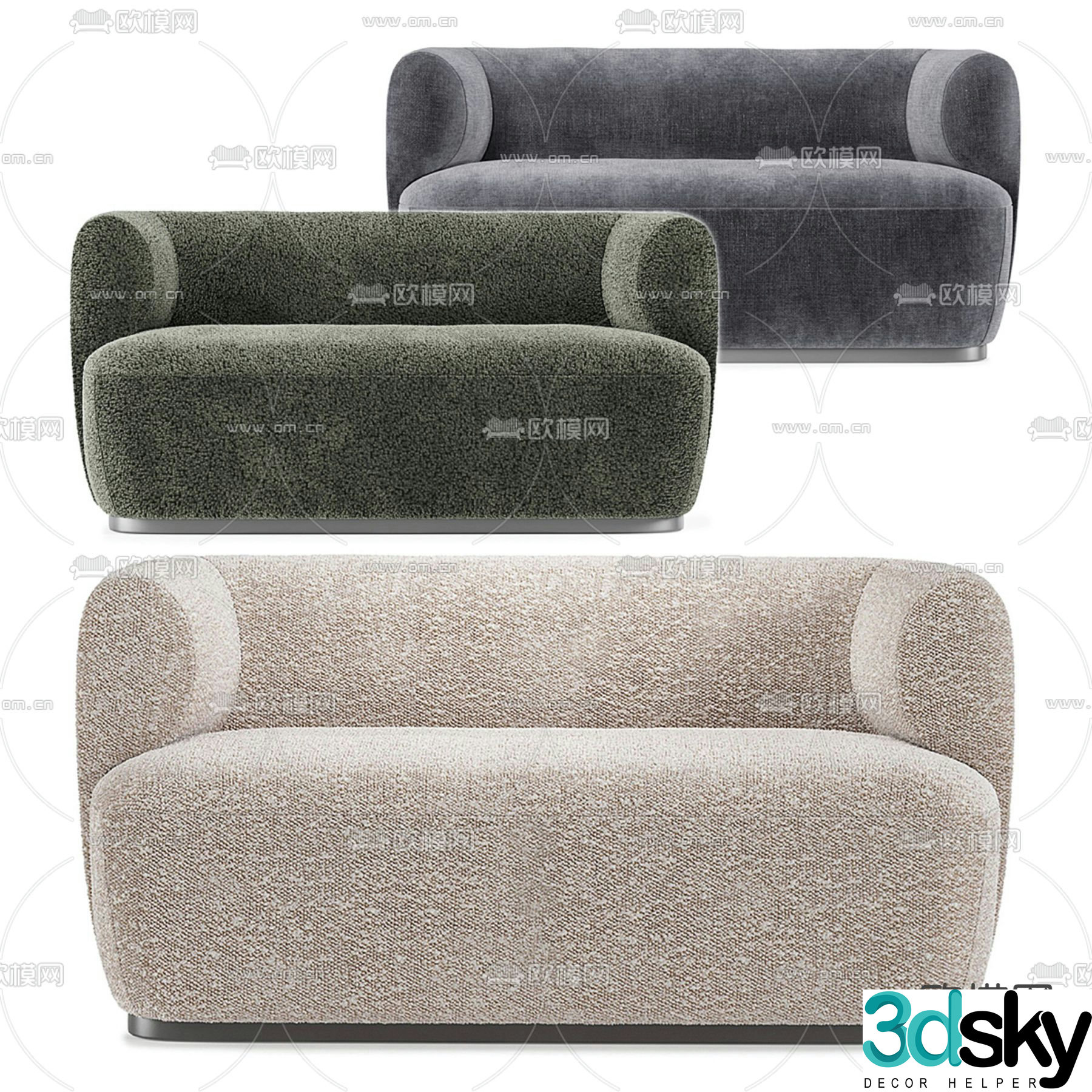Single sofa leisure sofa 3d model