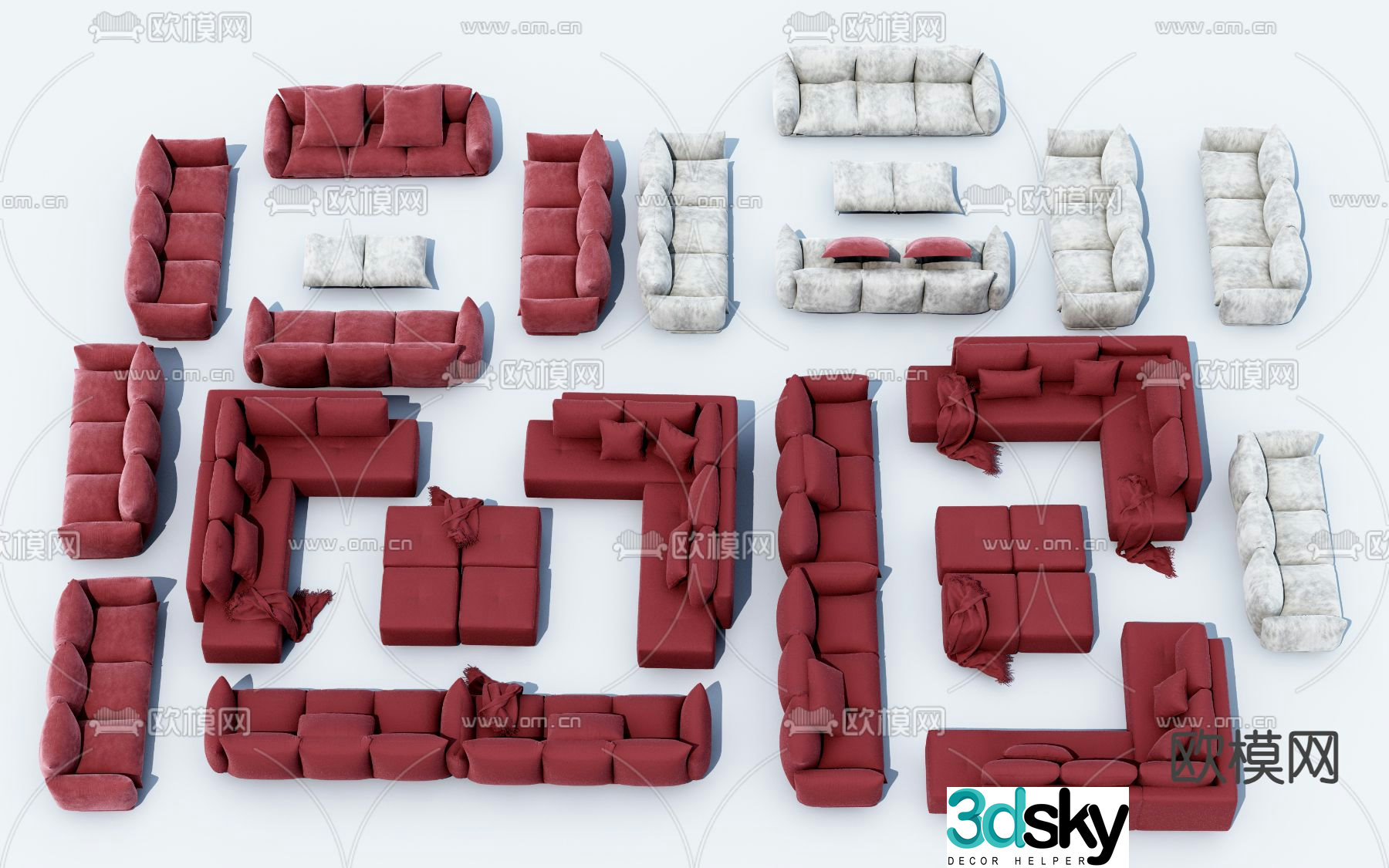 Office sofa modular sofa 3d model