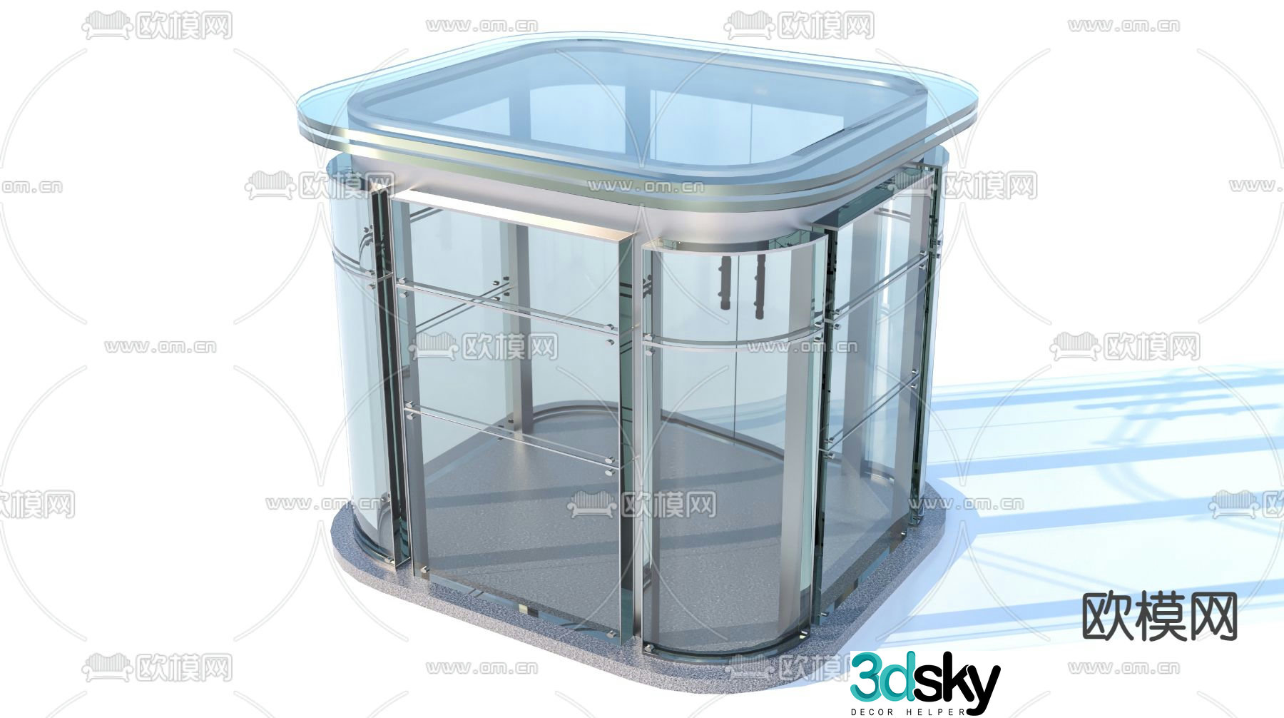 Modern guard booth, security booth, guard booth 3D model