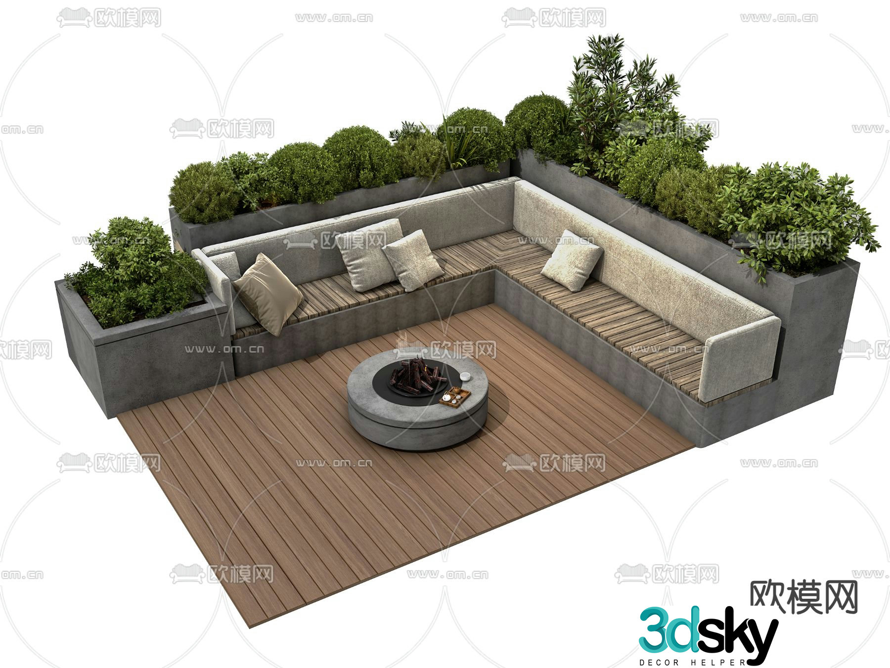 Outdoor sofa patio sofa 3d model