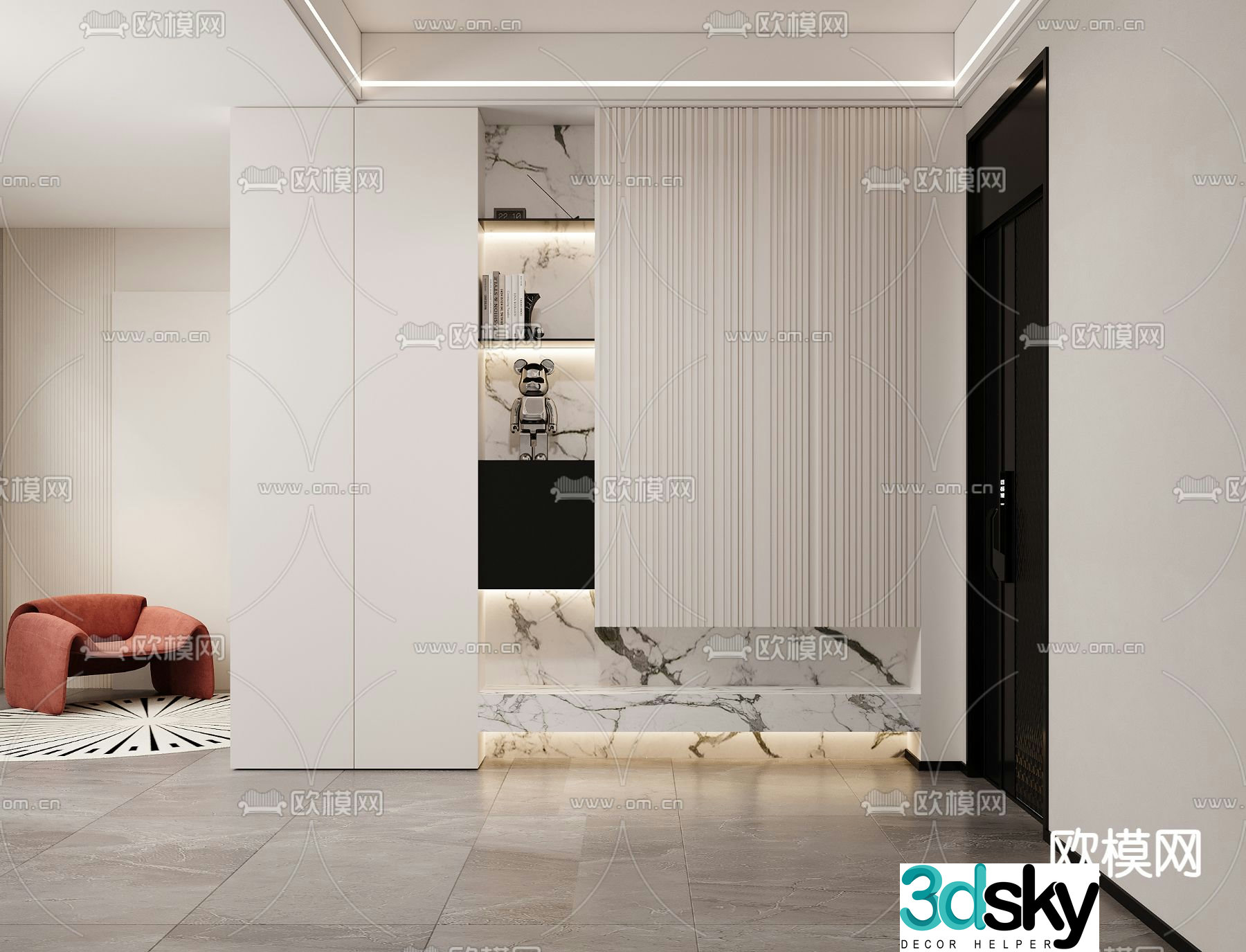 Entrance shoe cabinet 3D model