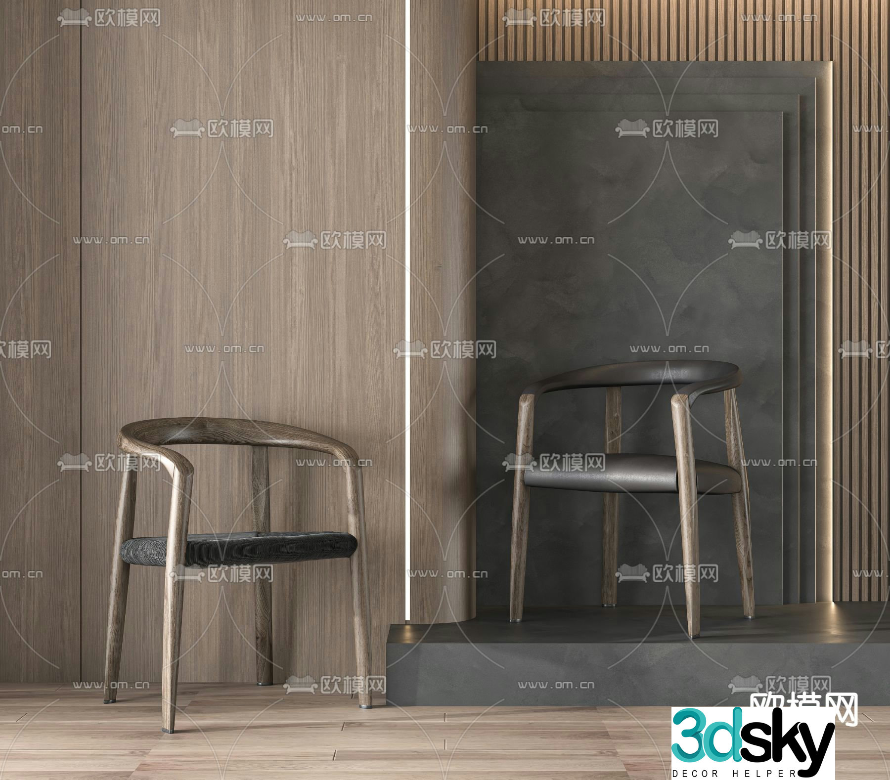 Wasabi chair dining chair 3d model