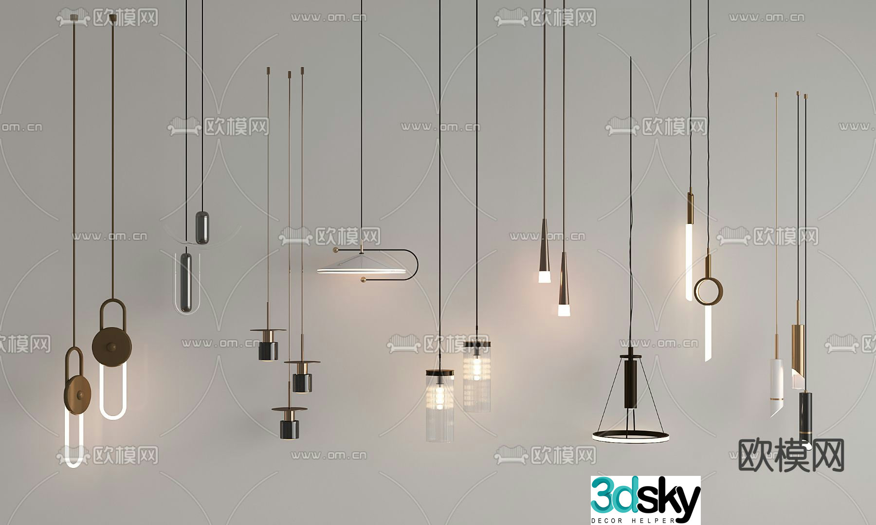 Modern chandelier bedside chandelier 3d model