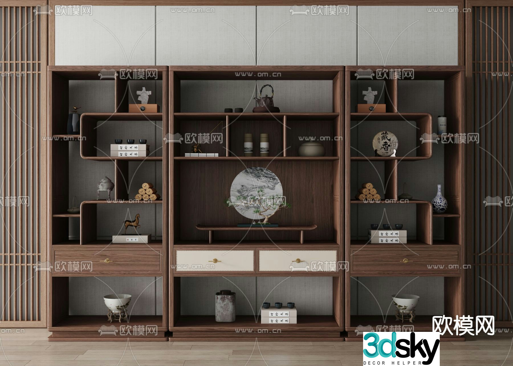 New Chinese style Bogu rack 3D model