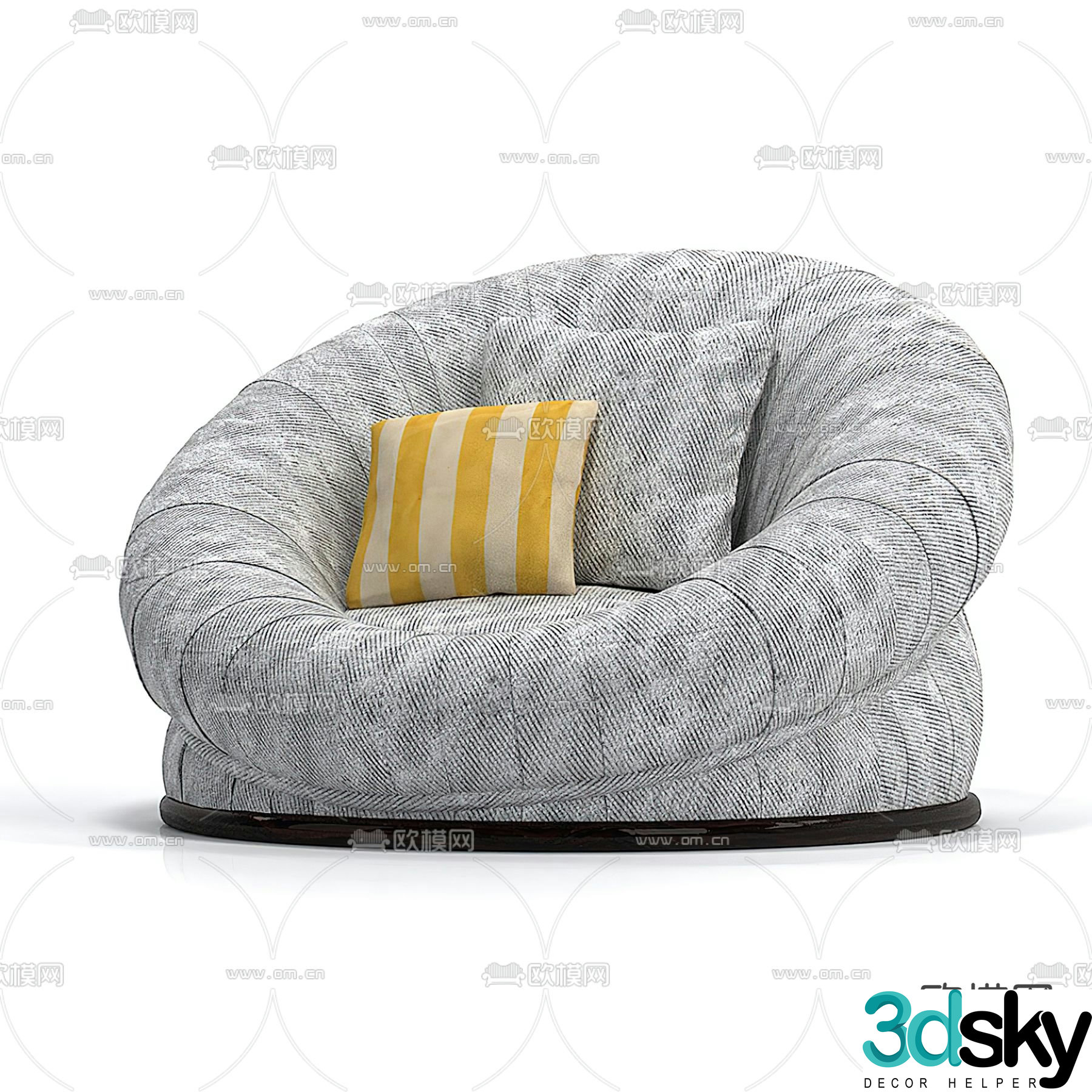 Beanbag Sofa Upholstered Sofa 3D Model