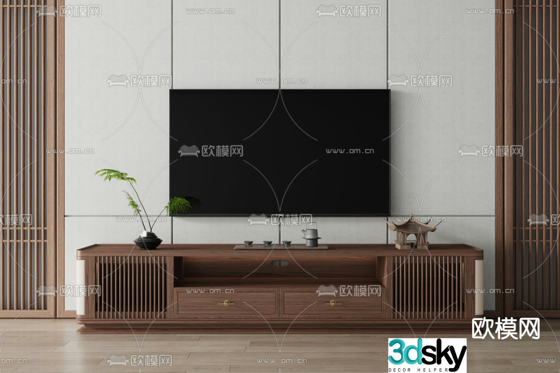 New Chinese style TV cabinet 3d model