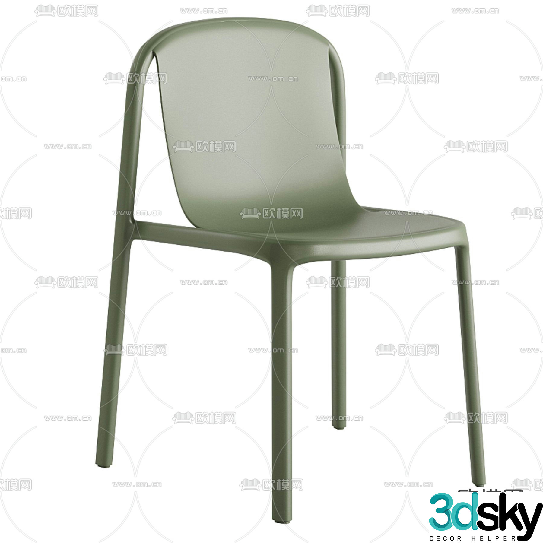 Modern dining chair single chair 3d model