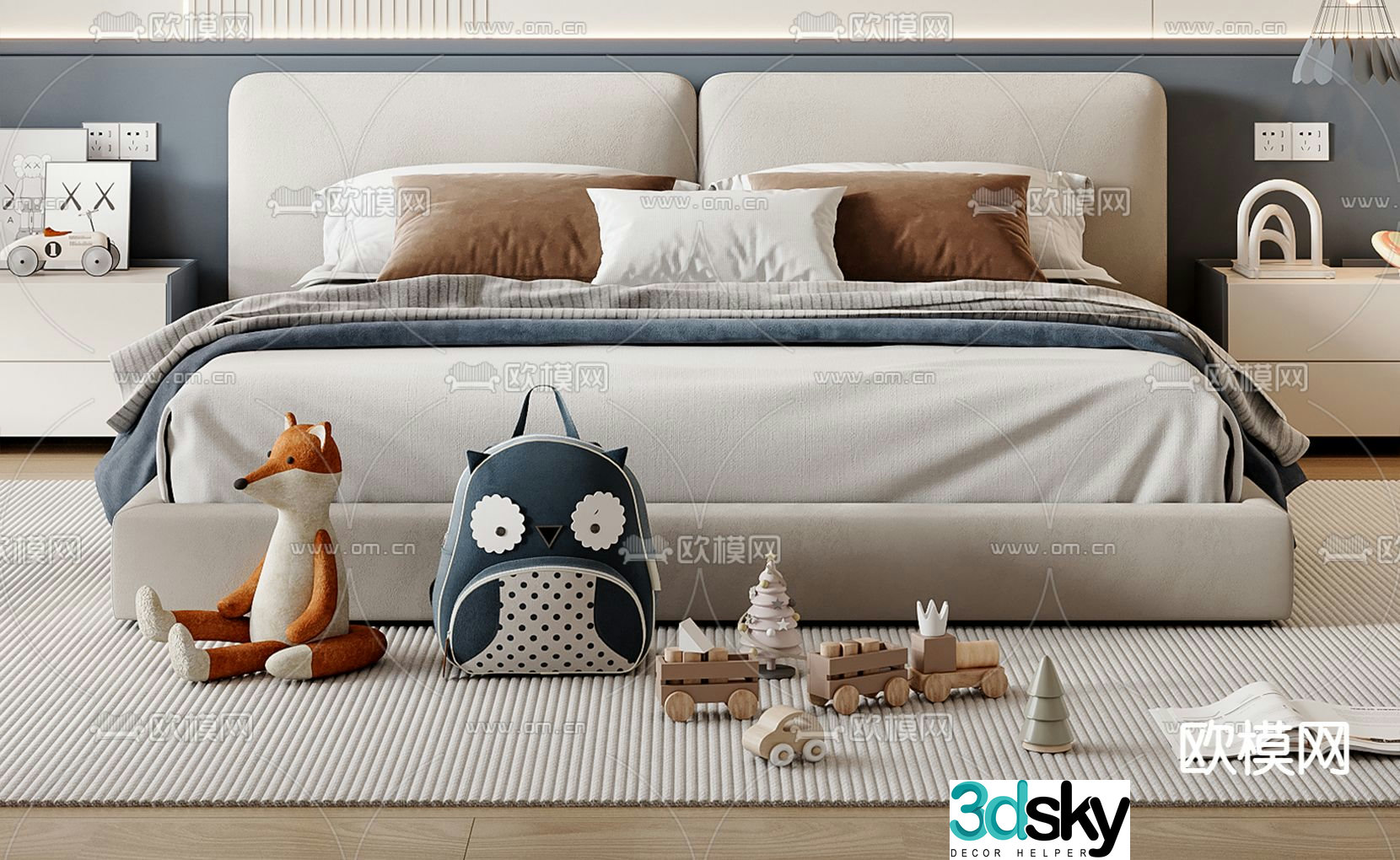 Modern children’s bed 3d model