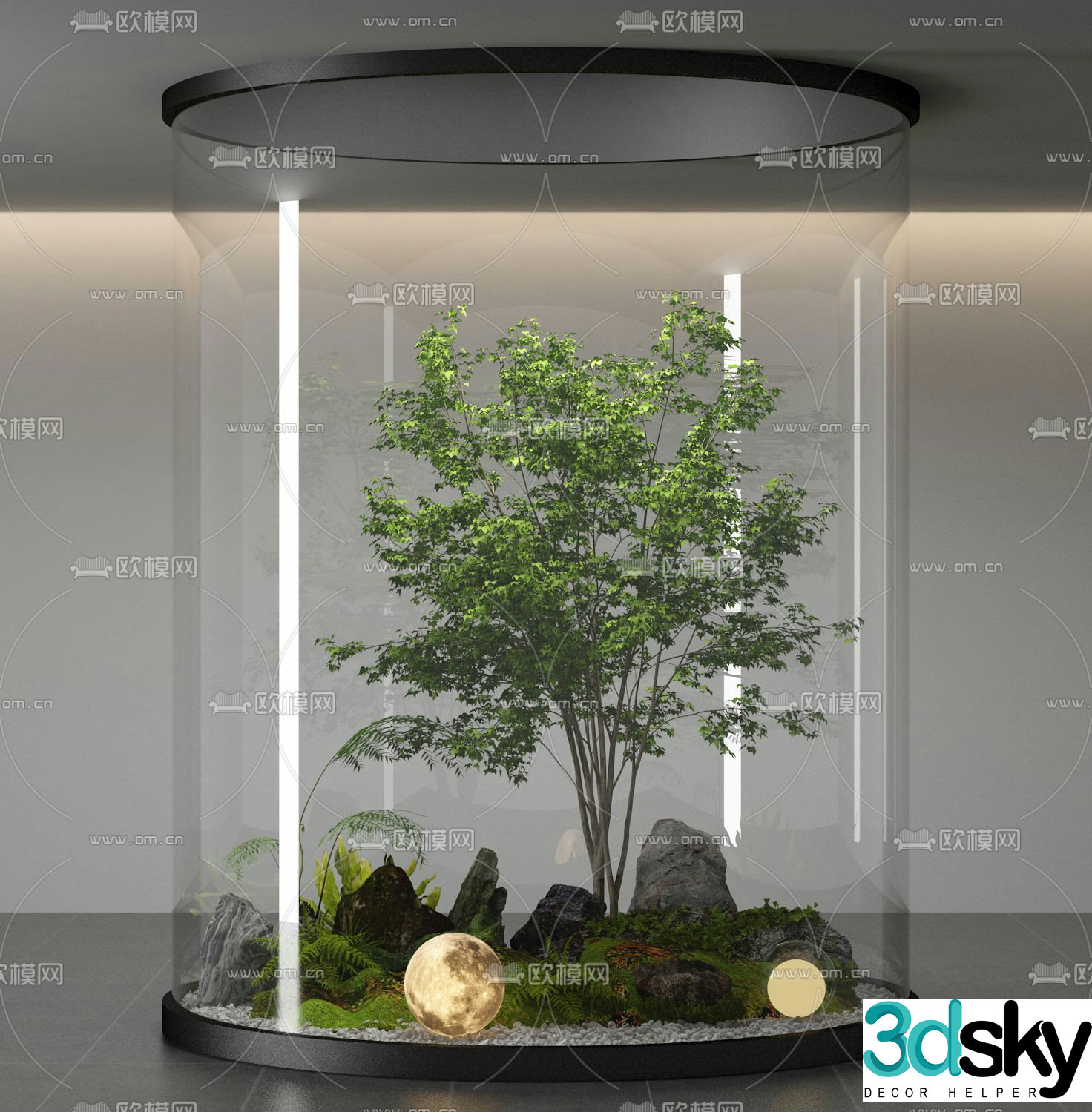 Horticulture landscaping indoor landscaping green plant landscape 3d model